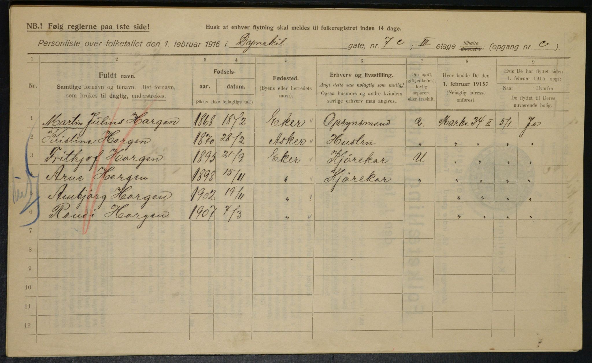 OBA, Kommunal folketelling 1.2.1916 for Kristiania, 1916, s. 17627