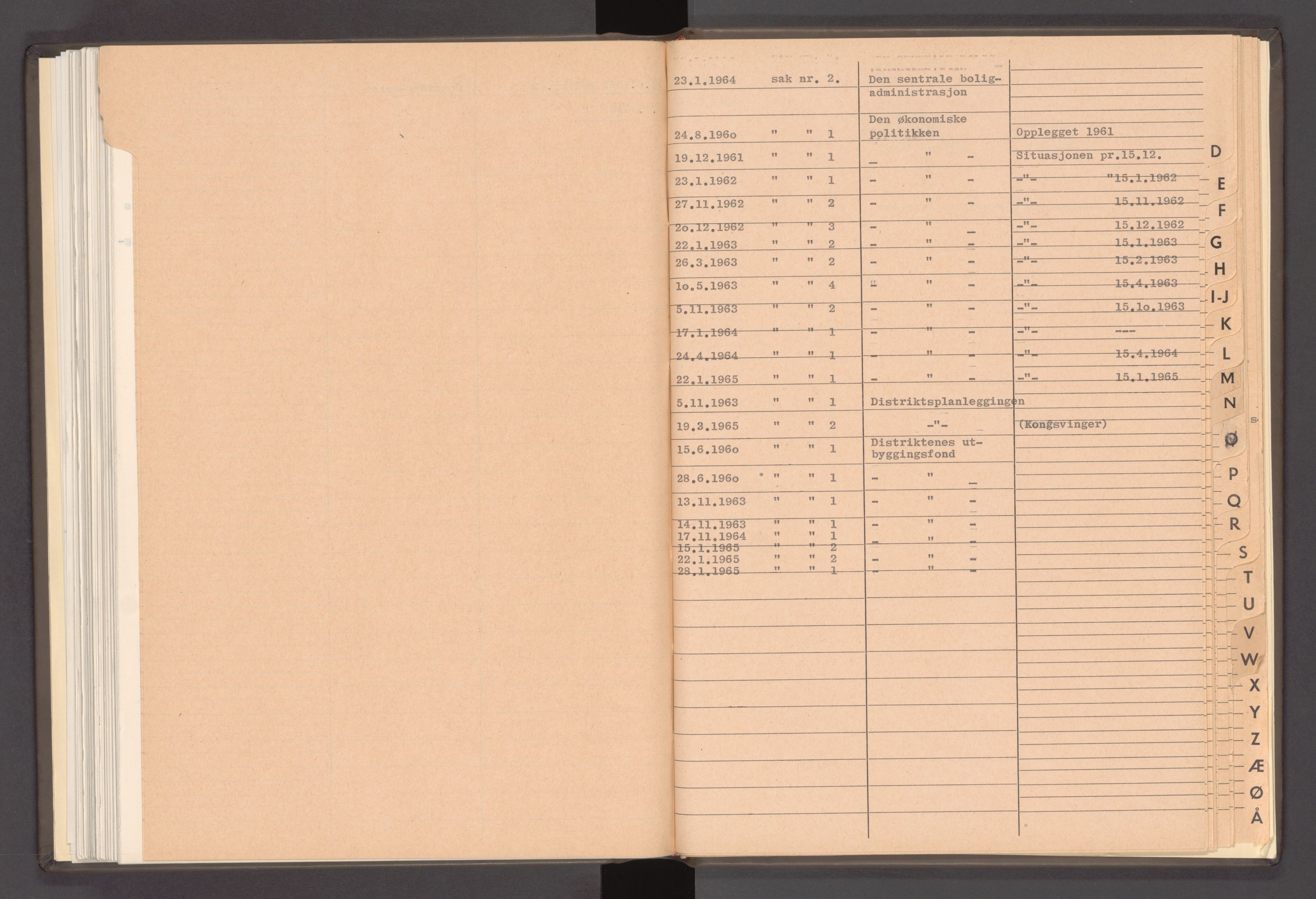 Statsministerens kontor, AV/RA-S-1005/A/Aa/L0021: Referat fra regjeringens økonomiske utvalg, 1960-1965