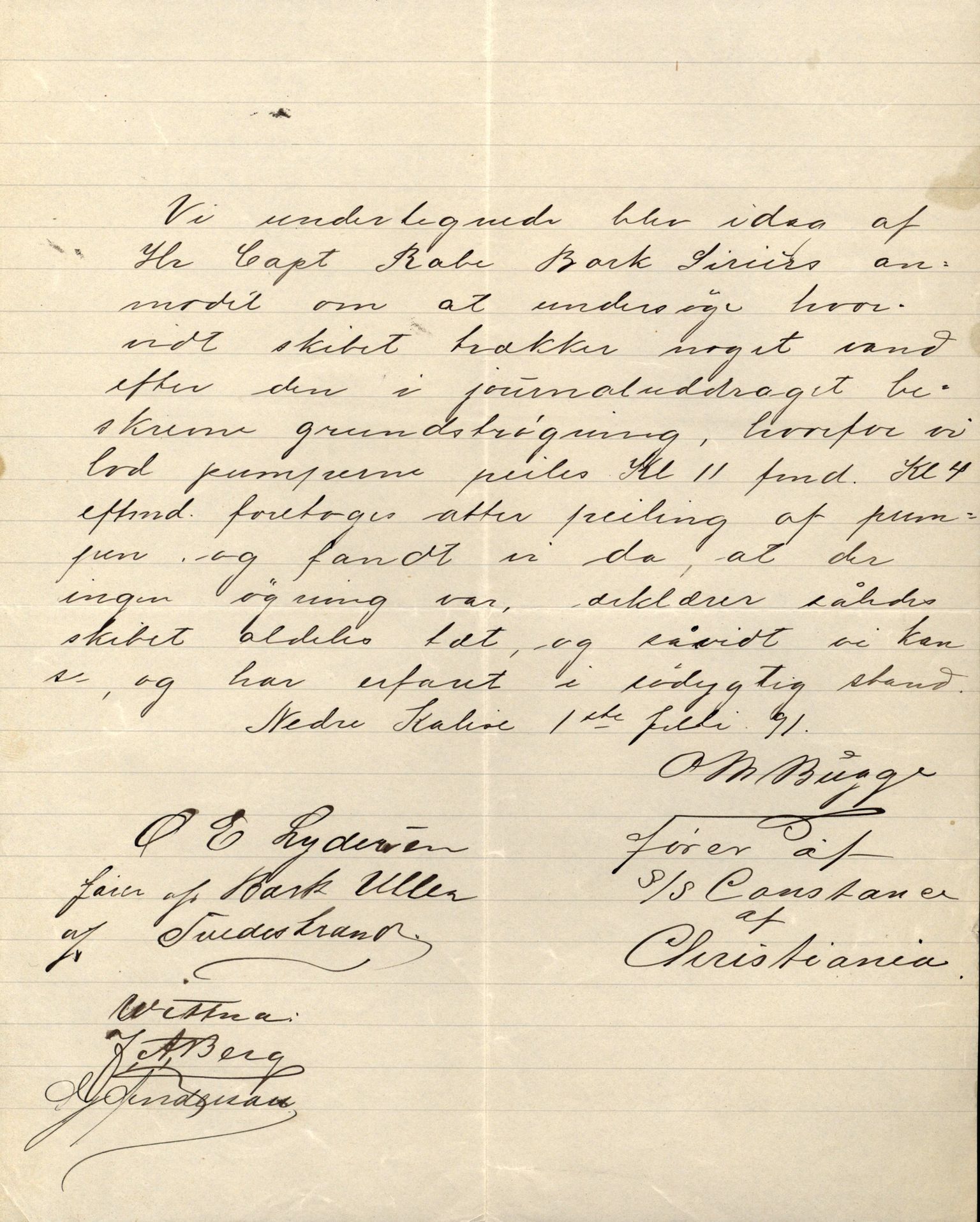 Pa 63 - Østlandske skibsassuranceforening, VEMU/A-1079/G/Ga/L0027/0002: Havaridokumenter / Jarlen, Jarl, St. Petersburg, Sir John Lawrence, Sirius, 1891, s. 81