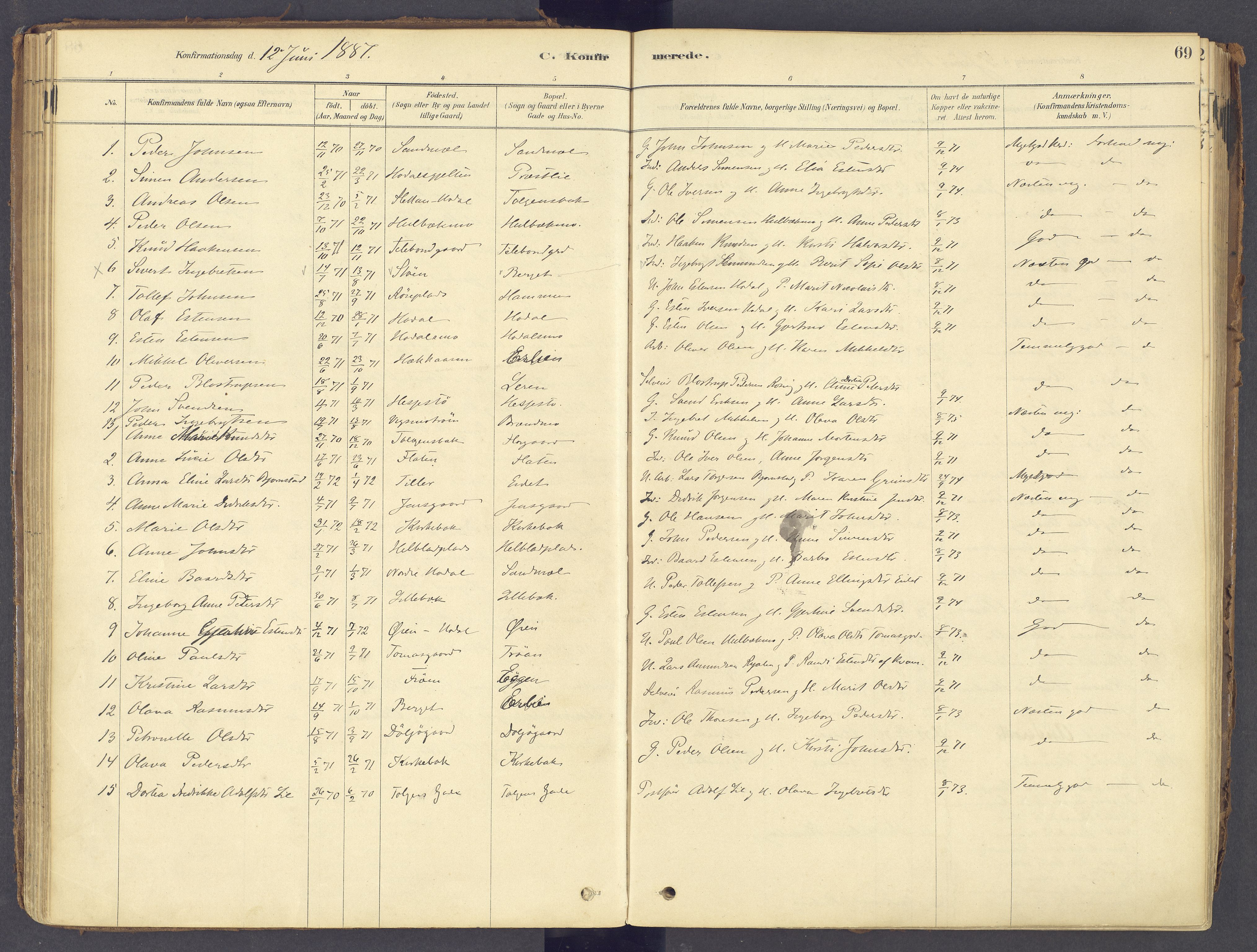Tolga prestekontor, AV/SAH-PREST-062/K/L0011: Ministerialbok nr. 11, 1877-1920, s. 69