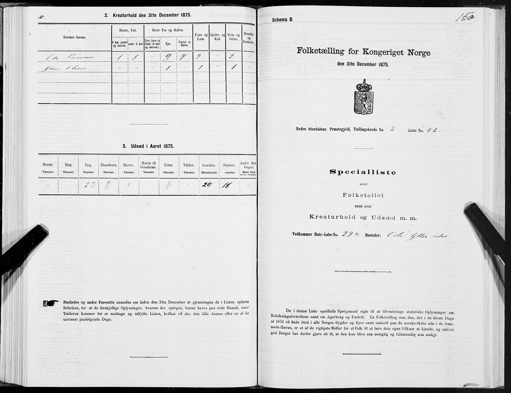 SAT, Folketelling 1875 for 1714P Nedre Stjørdal prestegjeld, 1875, s. 1150