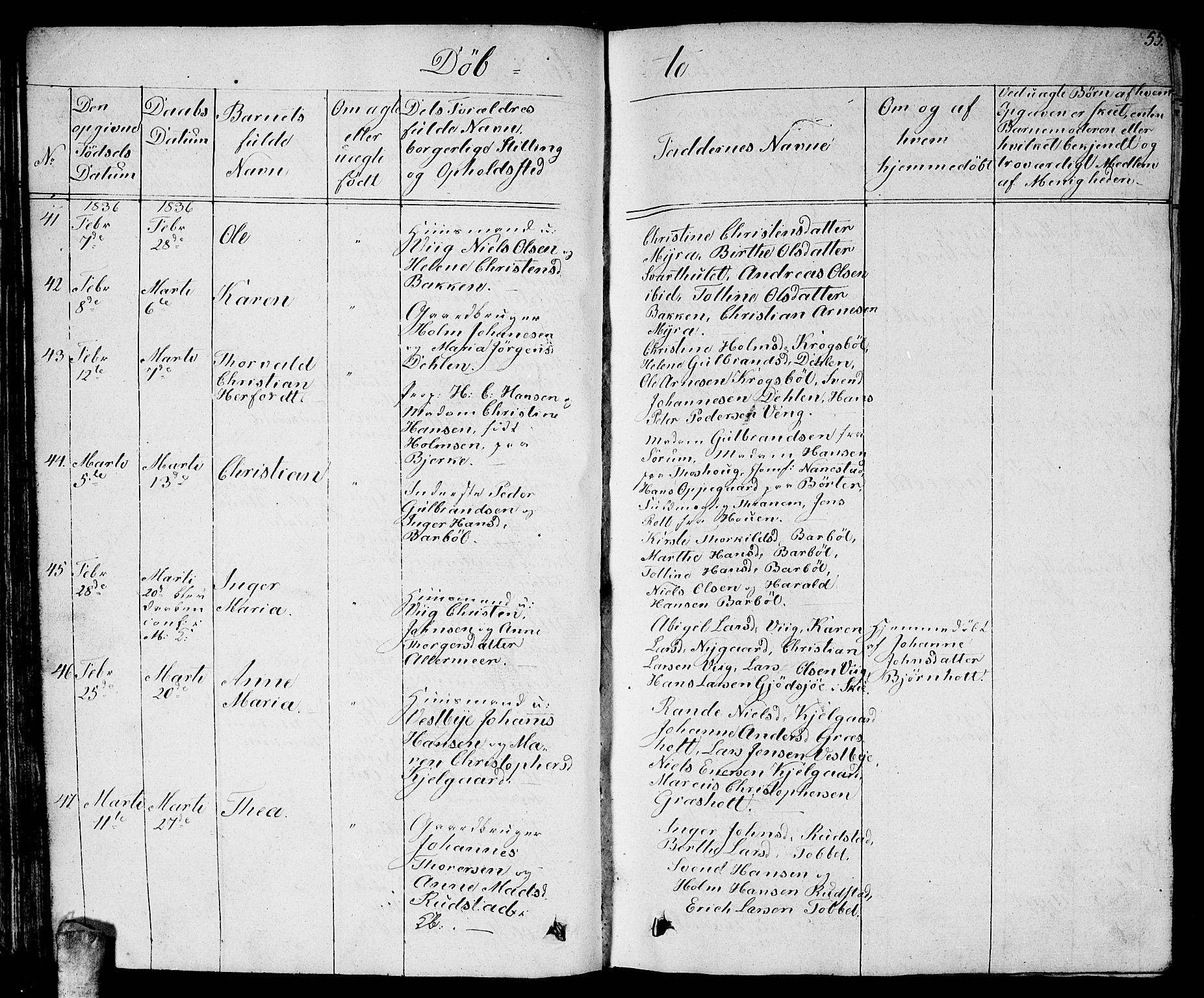 Enebakk prestekontor Kirkebøker, AV/SAO-A-10171c/G/Ga/L0003: Klokkerbok nr. I 3, 1833-1849, s. 55
