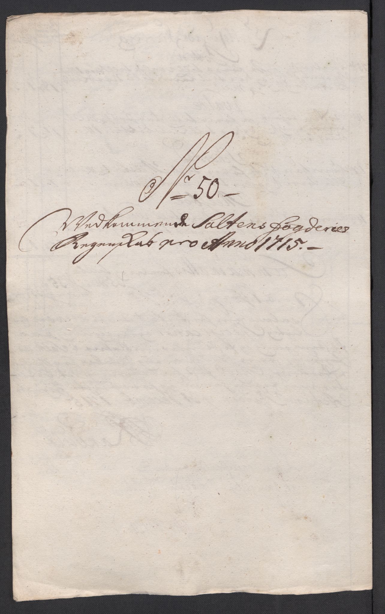 Rentekammeret inntil 1814, Reviderte regnskaper, Fogderegnskap, AV/RA-EA-4092/R66/L4585: Fogderegnskap Salten, 1715, s. 320