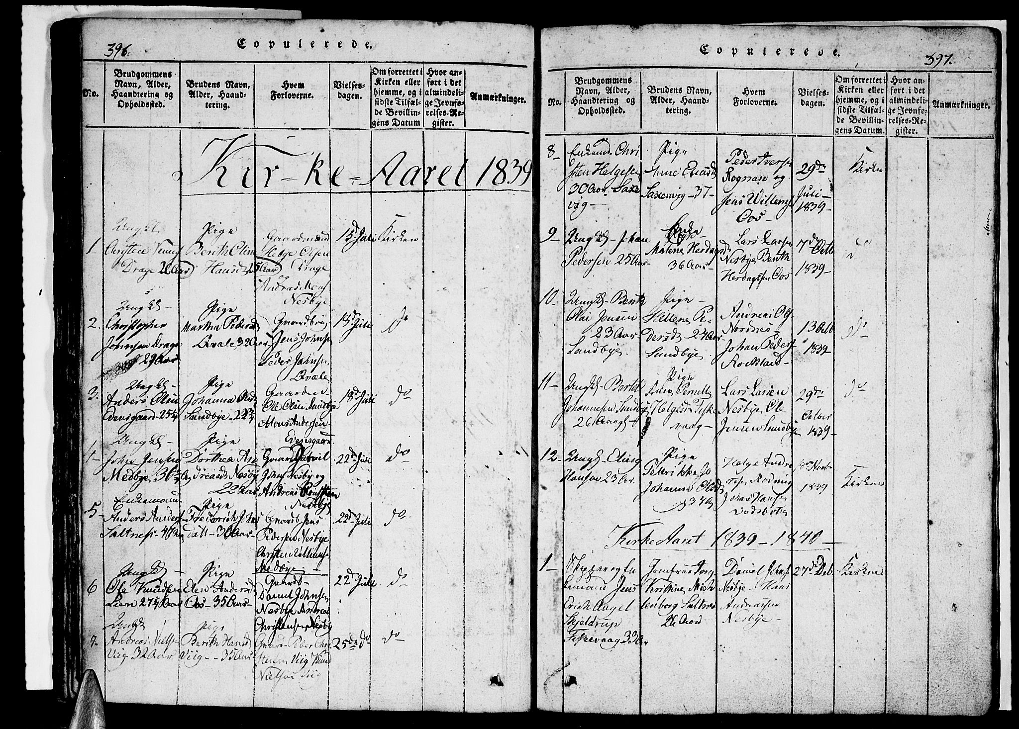 Ministerialprotokoller, klokkerbøker og fødselsregistre - Nordland, AV/SAT-A-1459/847/L0676: Klokkerbok nr. 847C04, 1821-1853, s. 396-397