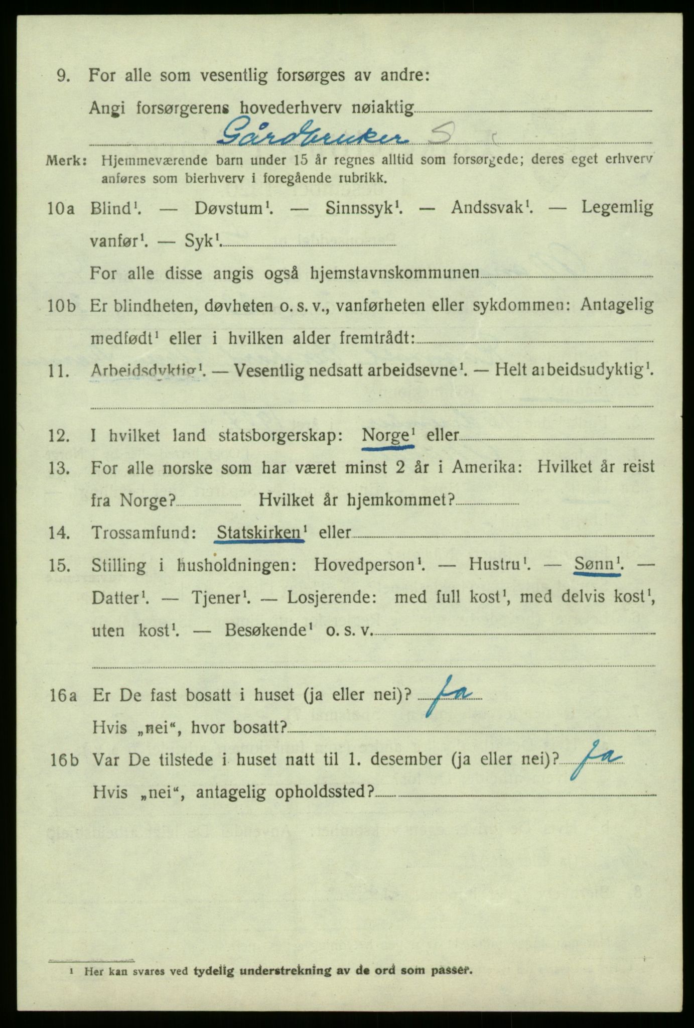 SAB, Folketelling 1920 for 1261 Manger herred, 1920, s. 3036