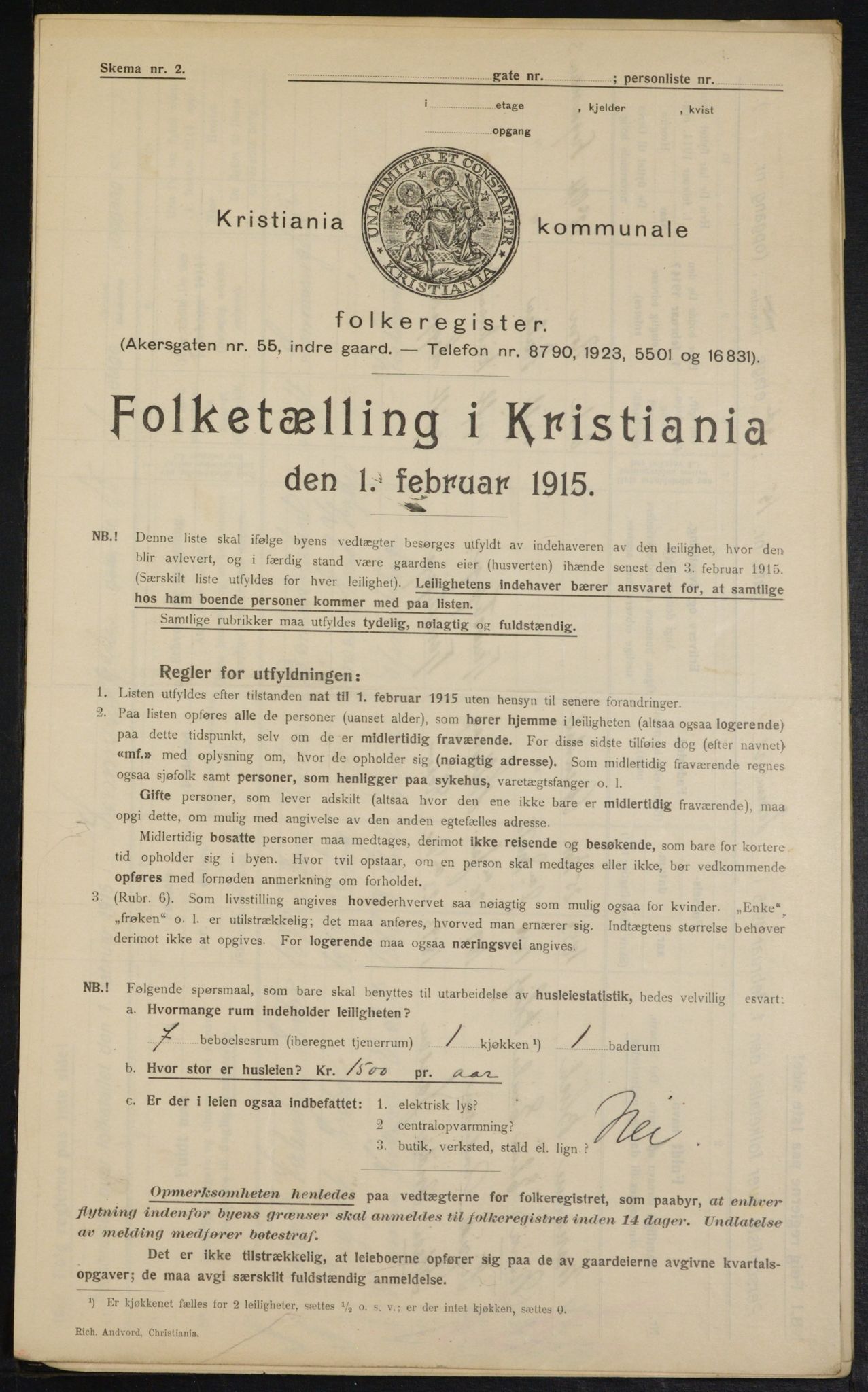 OBA, Kommunal folketelling 1.2.1915 for Kristiania, 1915, s. 99585