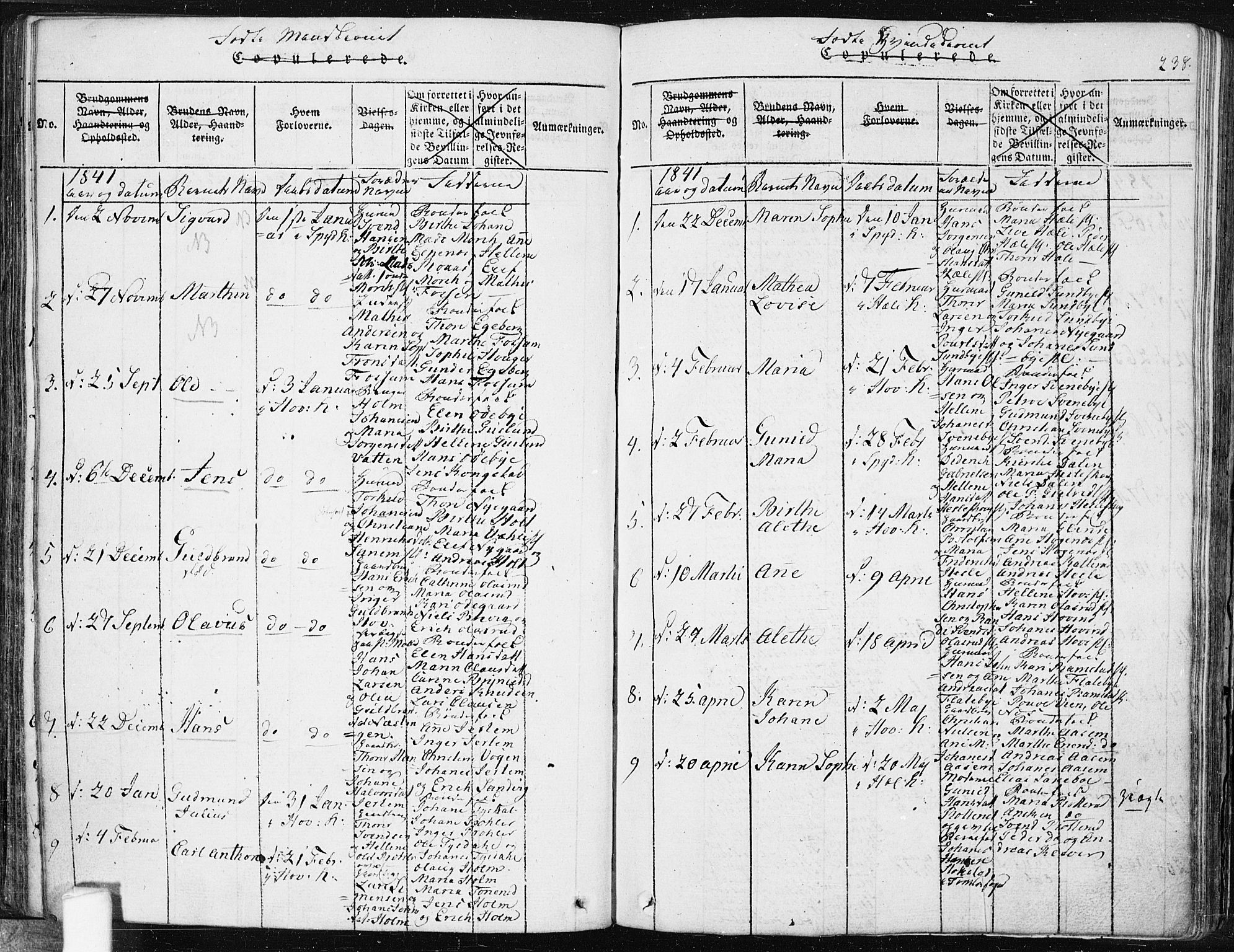 Spydeberg prestekontor Kirkebøker, AV/SAO-A-10924/F/Fa/L0004: Ministerialbok nr. I 4, 1814-1841, s. 238