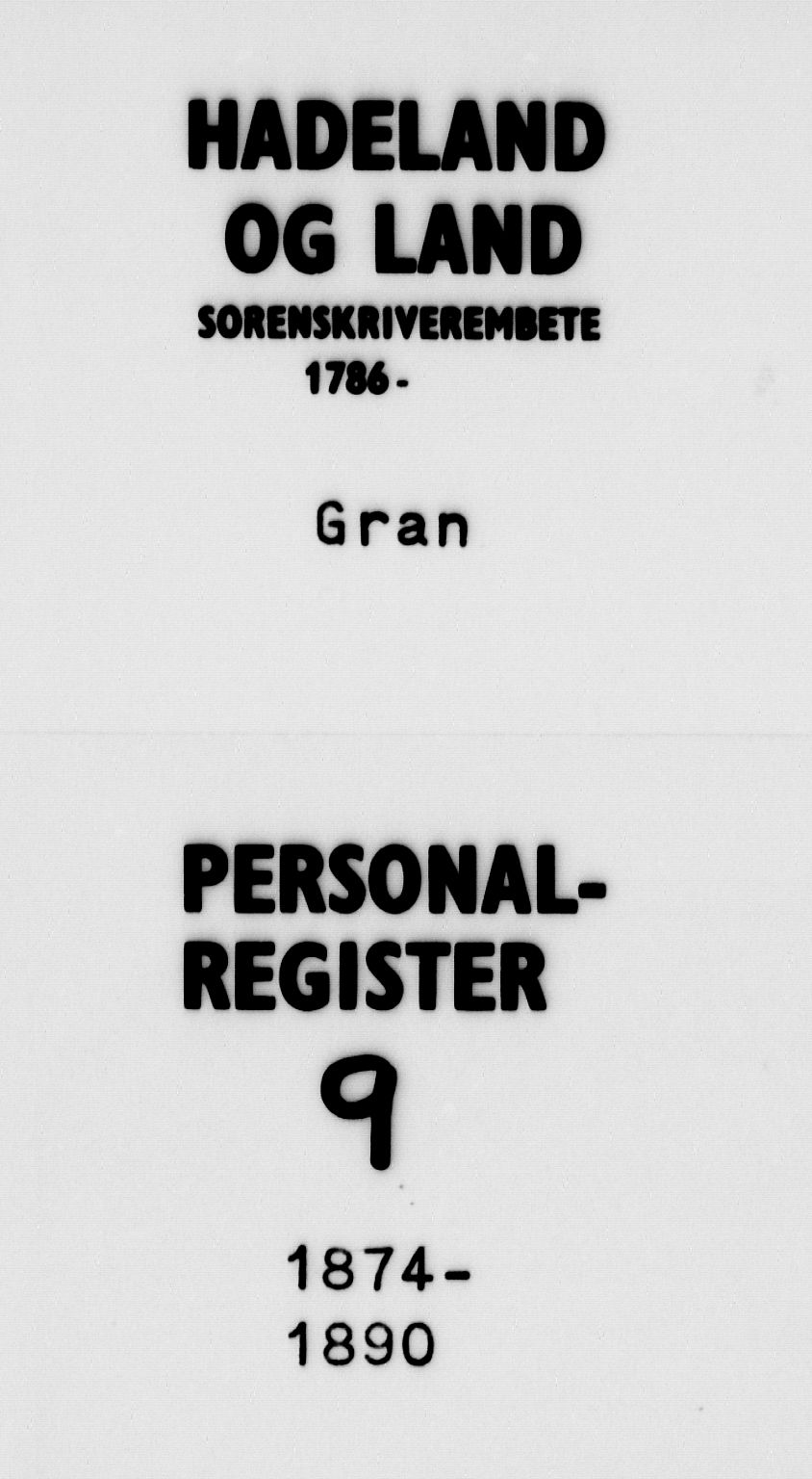 Hadeland og Land tingrett, AV/SAH-TING-010/H/Ha/Haf/L0009: Panteregister nr. 9, 1874-1890