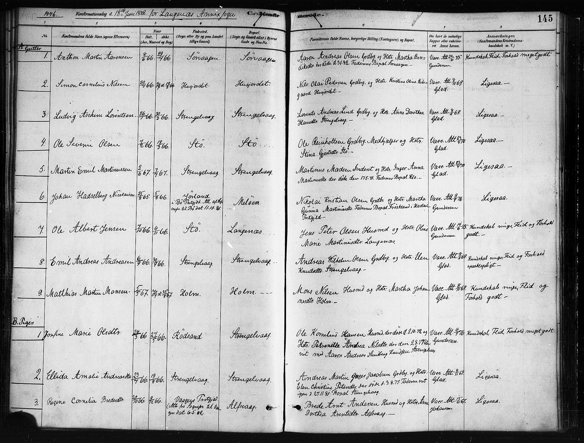 Ministerialprotokoller, klokkerbøker og fødselsregistre - Nordland, AV/SAT-A-1459/893/L1335: Ministerialbok nr. 893A08 /2, 1878-1884, s. 145