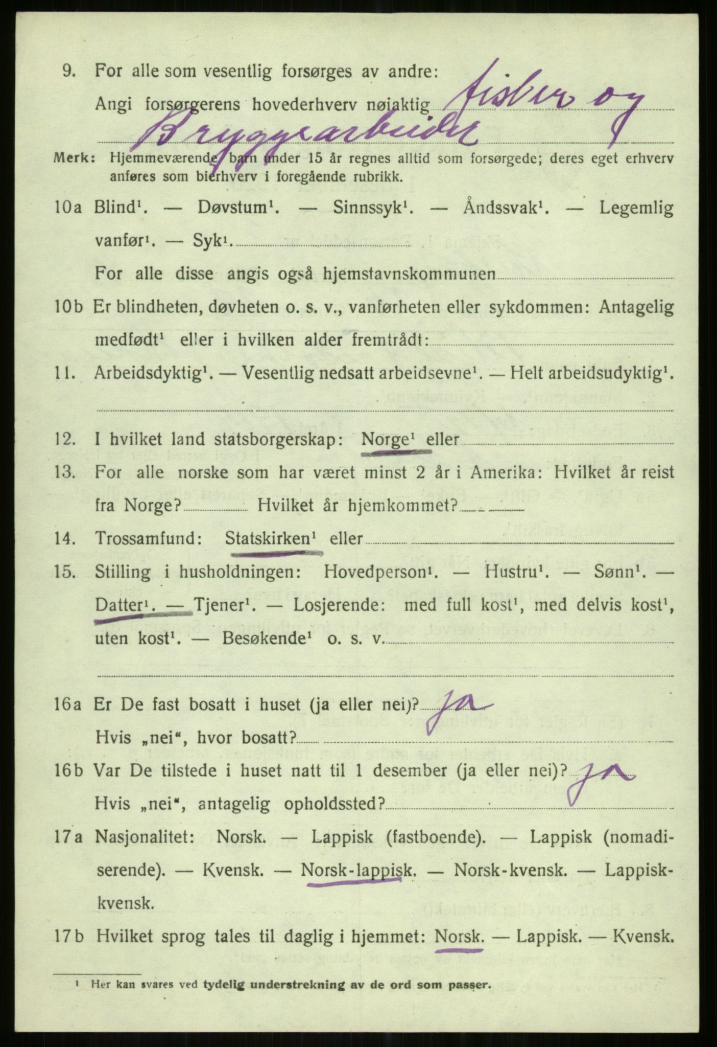 SATØ, Folketelling 1920 for 1936 Karlsøy herred, 1920, s. 4991