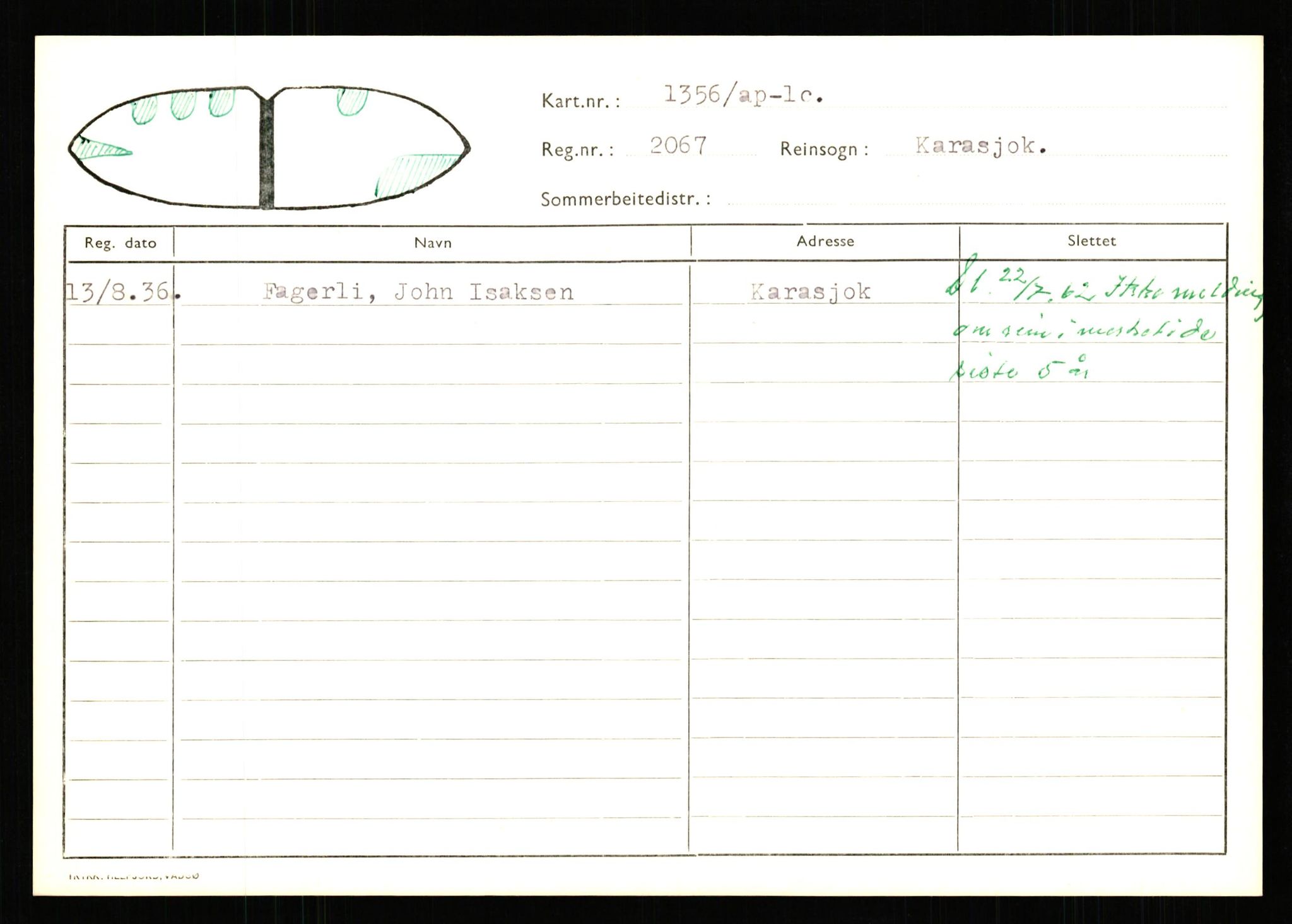 Lappefogden i Finnmark/Reindriftsforvaltningen Øst-Finnmark, AV/SATØ-S-1461/G/Ge/Gea/L0007: Slettede reinmerker: Karasjok, Kautokeino, Polmak og Varanger, 1934-1992, s. 170