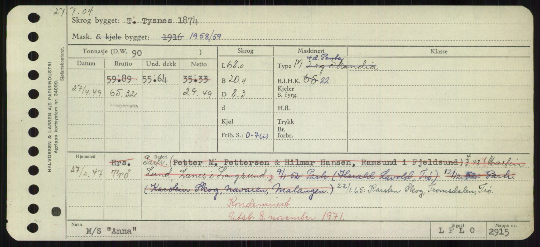 Sjøfartsdirektoratet med forløpere, Skipsmålingen, AV/RA-S-1627/H/Hd/L0001: Fartøy, A-Anv, s. 663