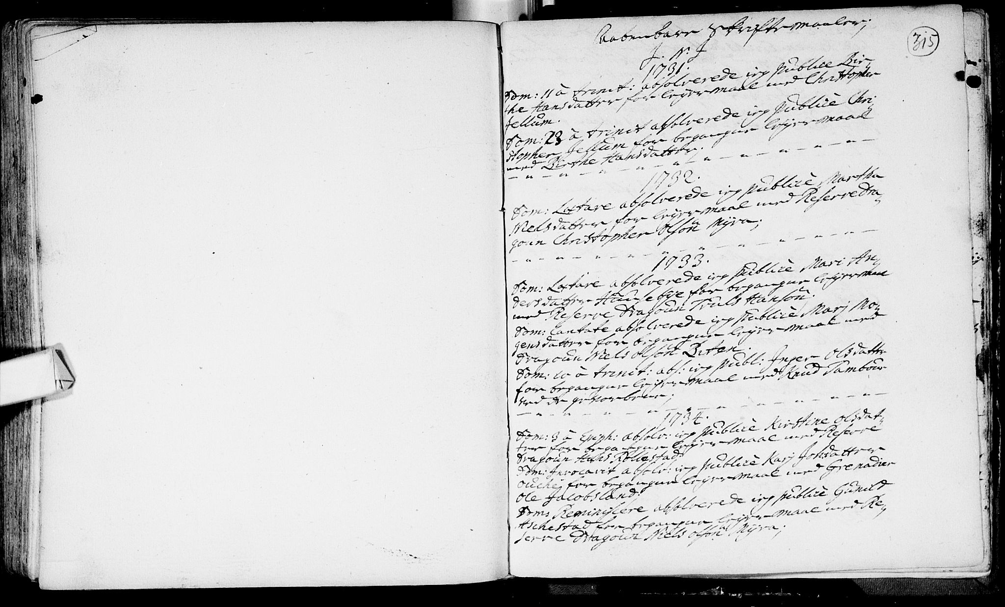 Røyken kirkebøker, SAKO/A-241/F/Fa/L0002: Ministerialbok nr. 2, 1731-1782, s. 315