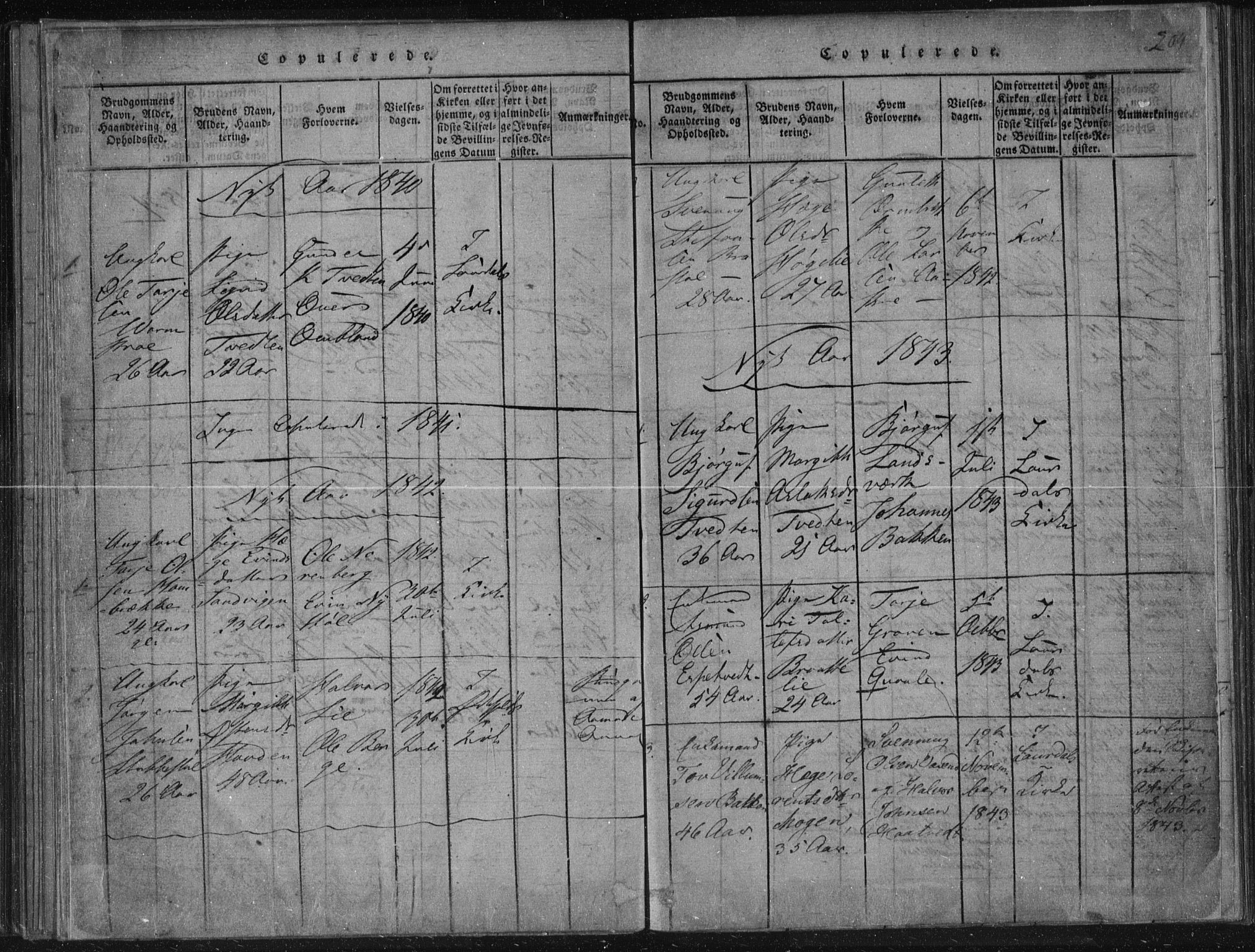 Lårdal kirkebøker, SAKO/A-284/F/Fc/L0001: Ministerialbok nr. III 1, 1815-1860, s. 204