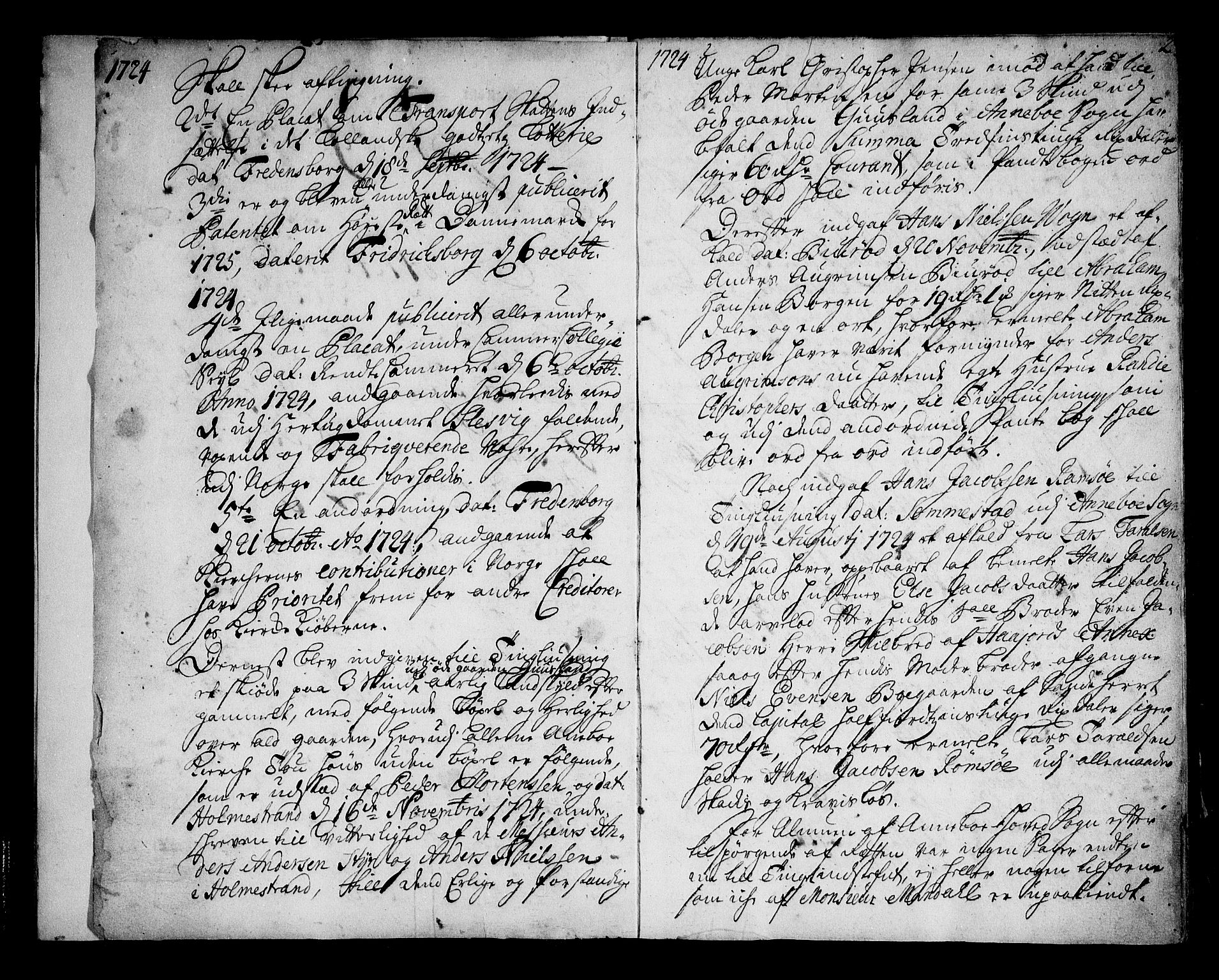 Nordre Jarlsberg sorenskriveri, SAKO/A-80/F/Fa/Faa/L0018: Tingbok, 1724-1727, s. 2