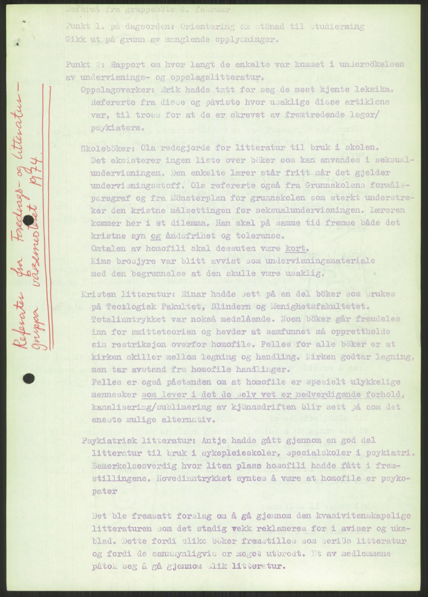 Det Norske Forbundet av 1948/Landsforeningen for Lesbisk og Homofil Frigjøring, AV/RA-PA-1216/A/Ag/L0004: Grupper, utvalg, 1974-1992, s. 535