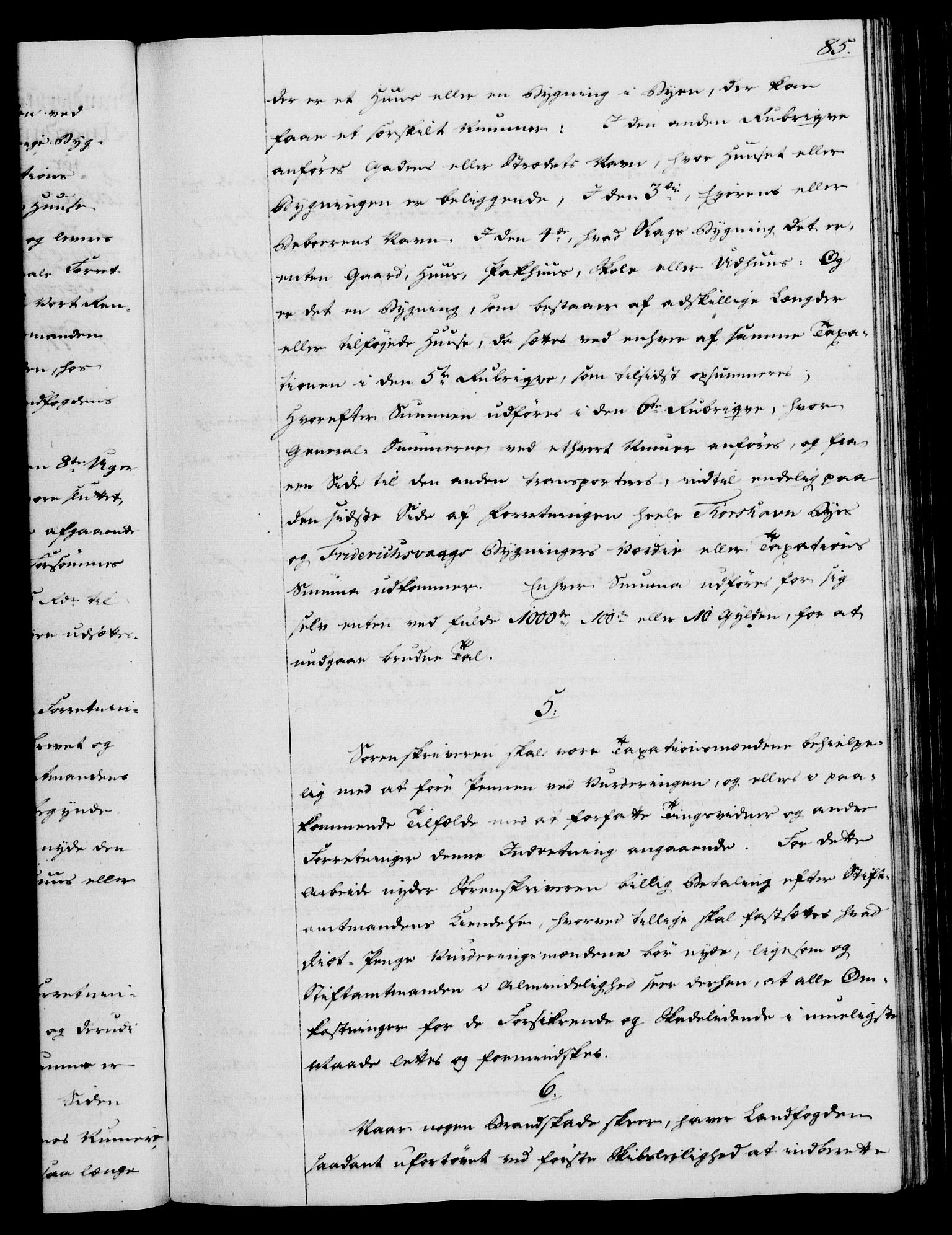 Rentekammeret, Kammerkanselliet, AV/RA-EA-3111/G/Gg/Gga/L0013: Norsk ekspedisjonsprotokoll med register (merket RK 53.13), 1784-1787, s. 85