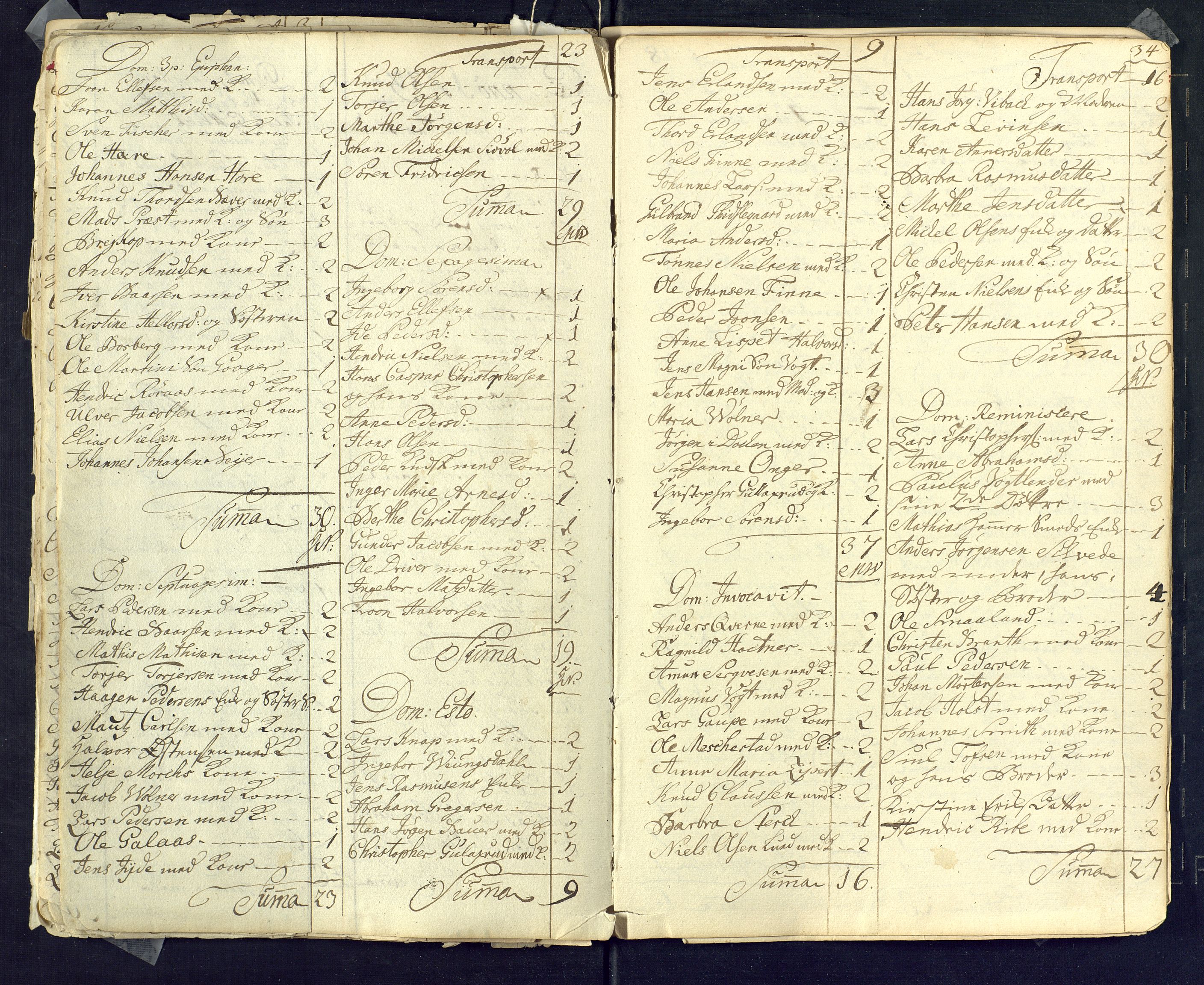 Kongsberg kirkebøker, SAKO/A-22/M/Ma/L0001: Kommunikantprotokoll nr. 1, 1731-1739, s. 34