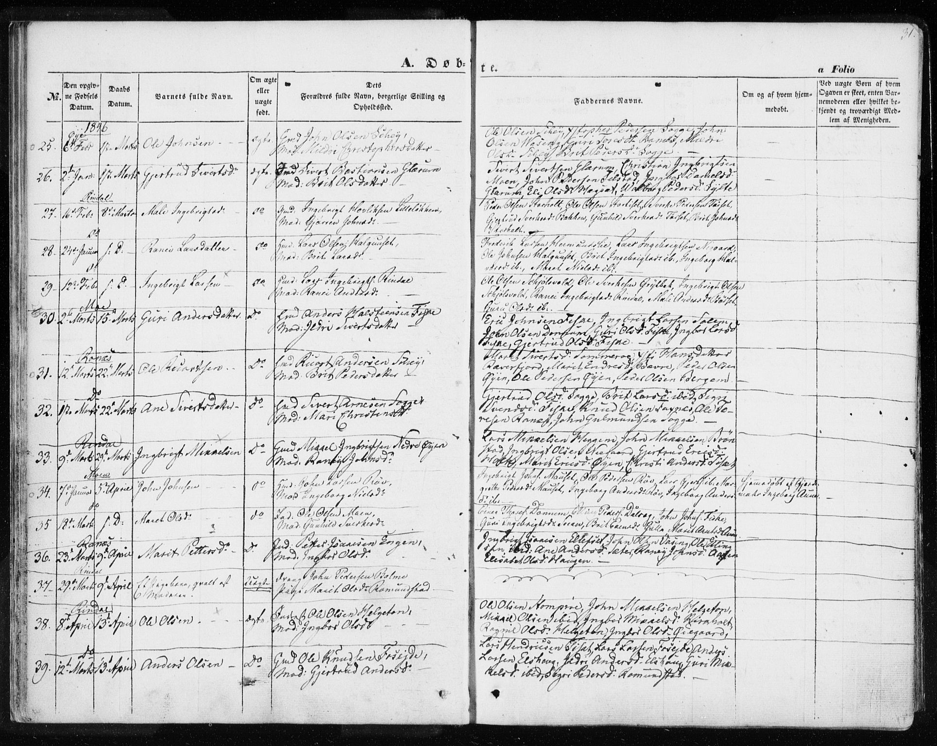 Ministerialprotokoller, klokkerbøker og fødselsregistre - Møre og Romsdal, AV/SAT-A-1454/595/L1043: Ministerialbok nr. 595A05, 1843-1851, s. 31