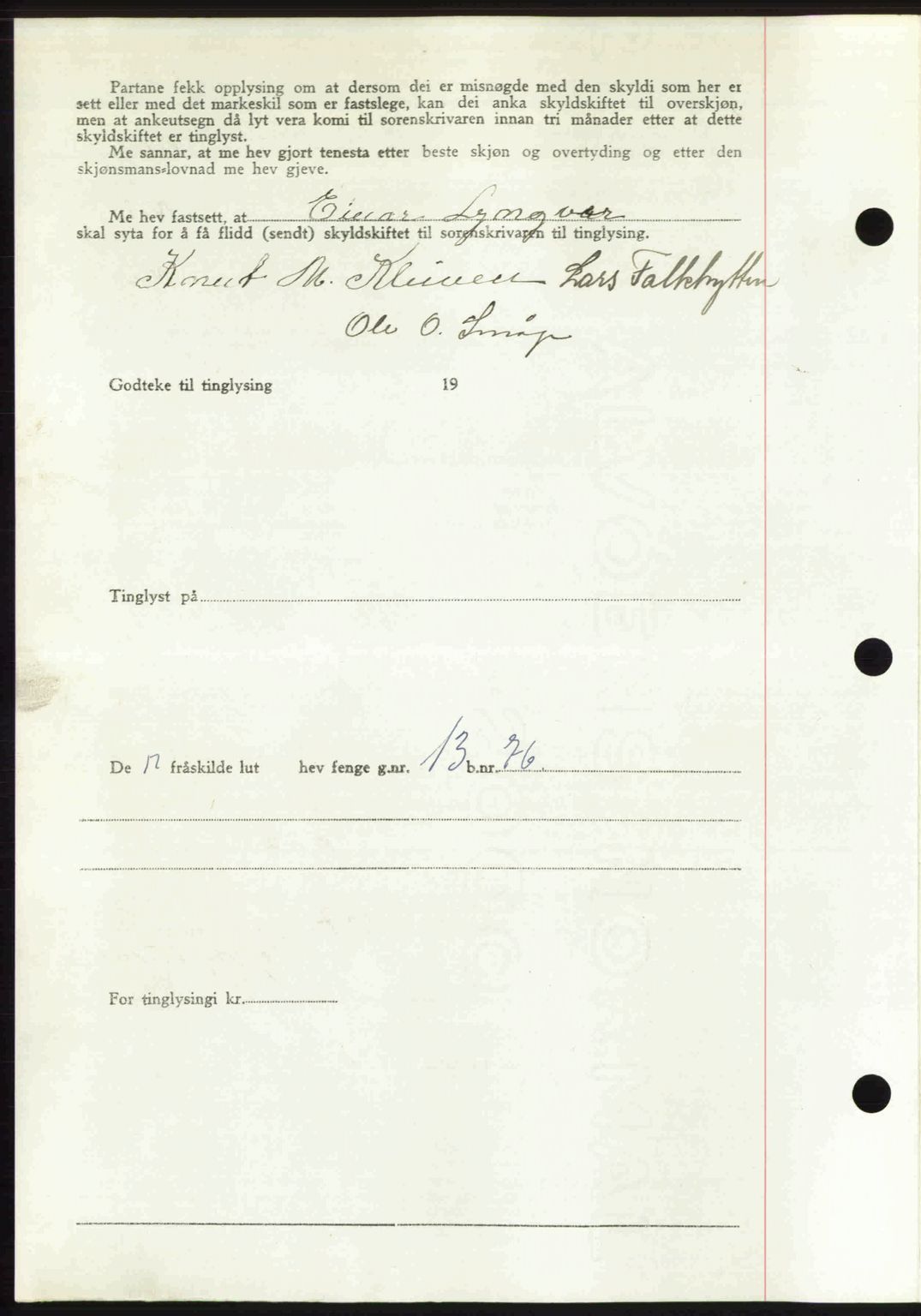 Romsdal sorenskriveri, AV/SAT-A-4149/1/2/2C: Pantebok nr. A31, 1949-1949, Dagboknr: 2822/1949