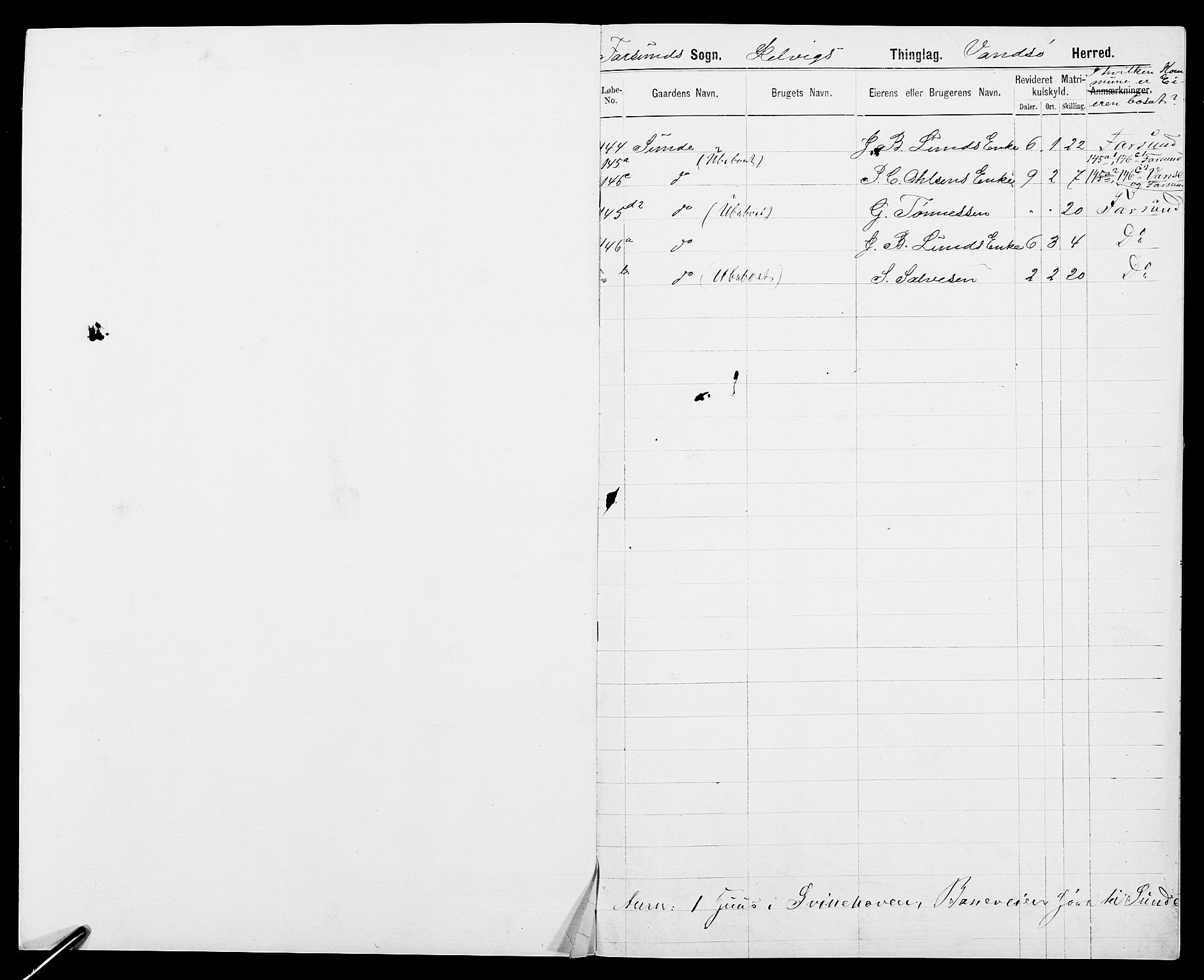 SAK, Folketelling 1875 for 1041L Vanse prestegjeld, Vanse sokn og Farsund landsokn, 1875, s. 4
