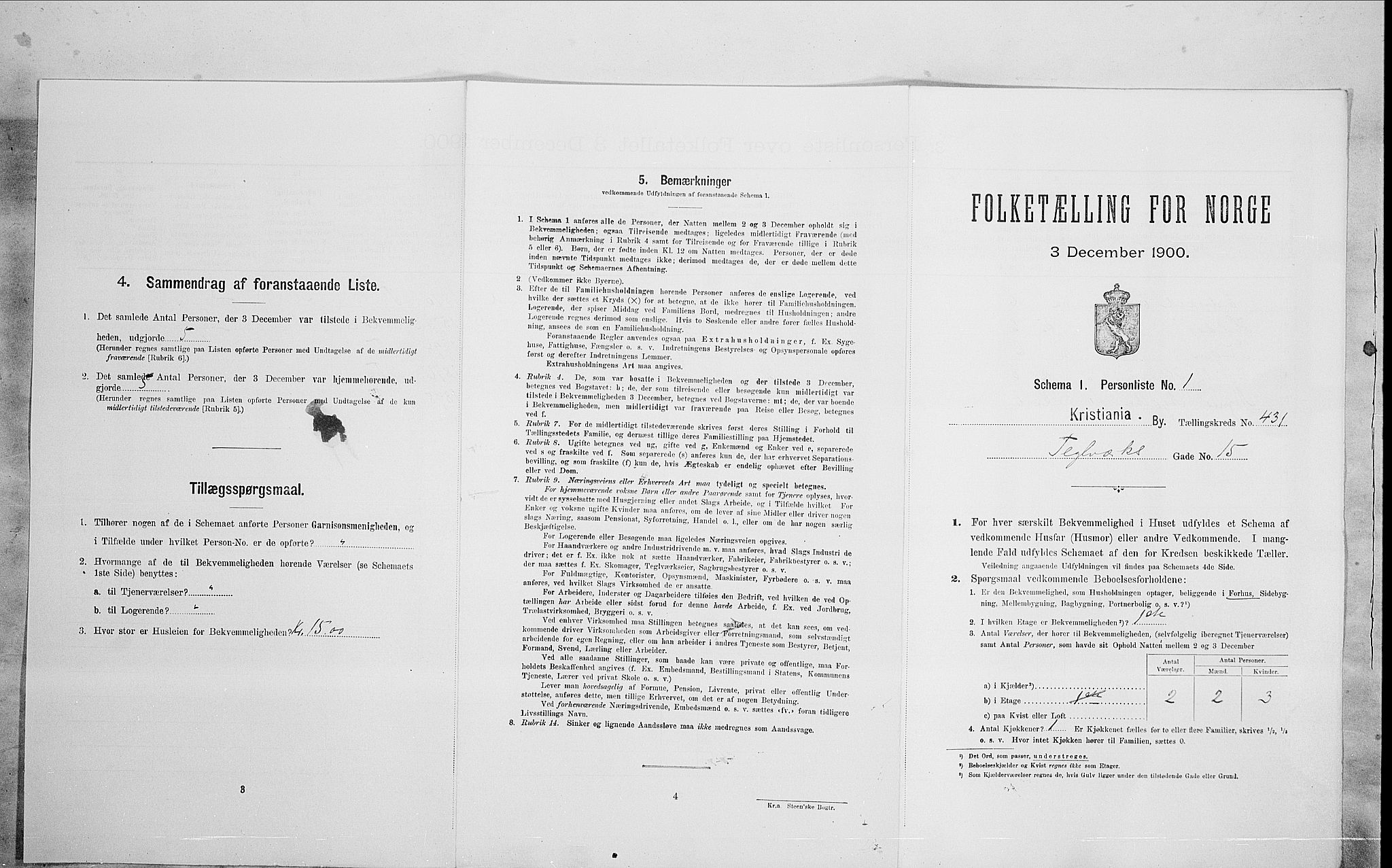 SAO, Folketelling 1900 for 0301 Kristiania kjøpstad, 1900, s. 96210