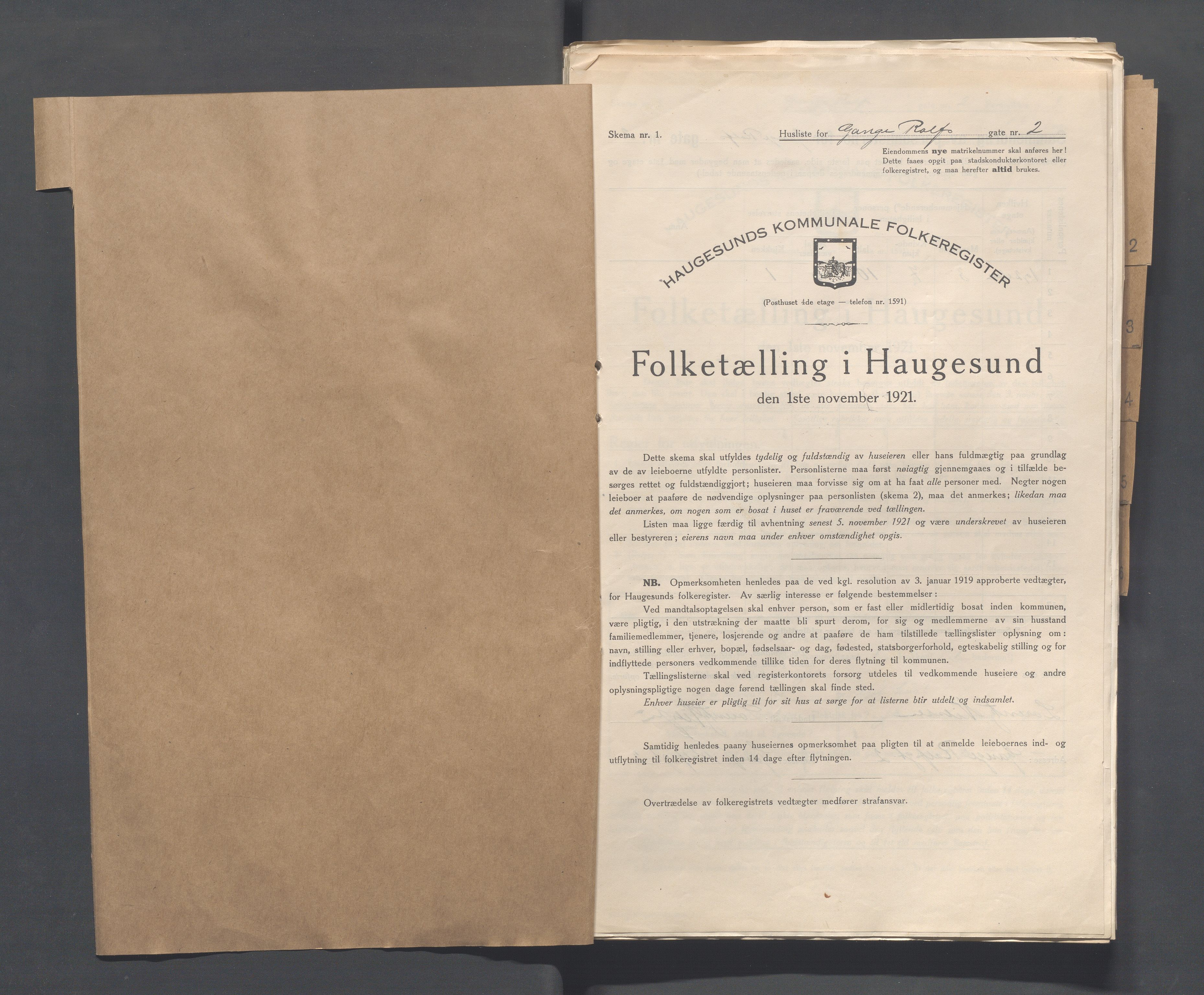 IKAR, Kommunal folketelling 1.11.1921 for Haugesund, 1921, s. 1114