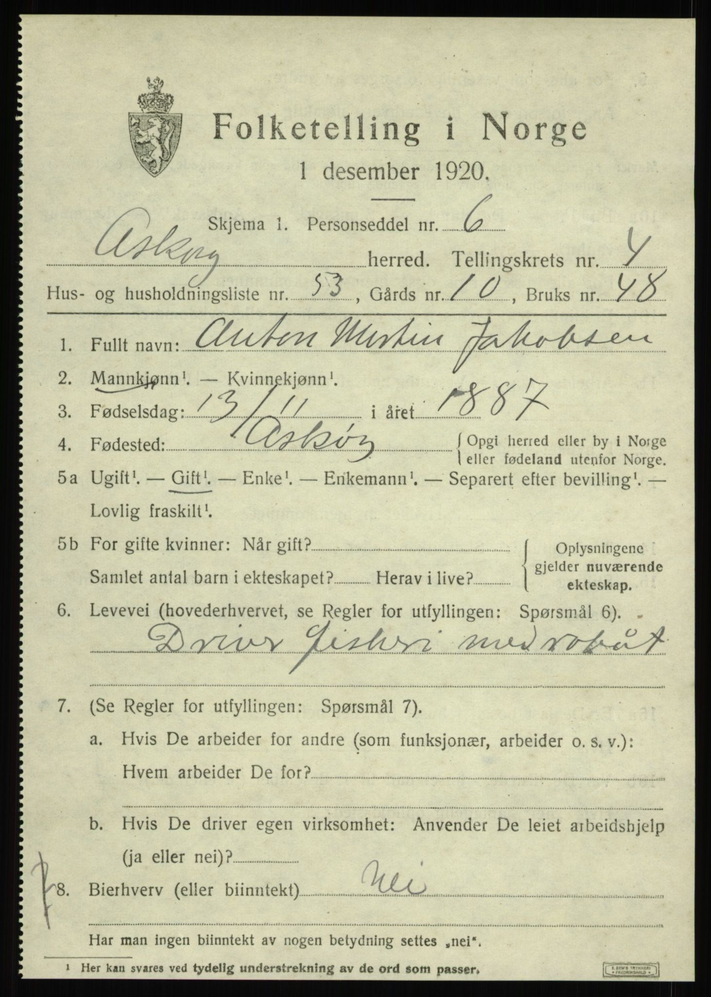SAB, Folketelling 1920 for 1247 Askøy herred, 1920, s. 8312