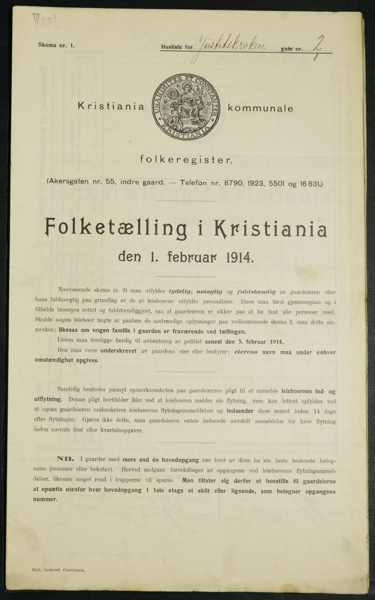 OBA, Kommunal folketelling 1.2.1914 for Kristiania, 1914, s. 47656