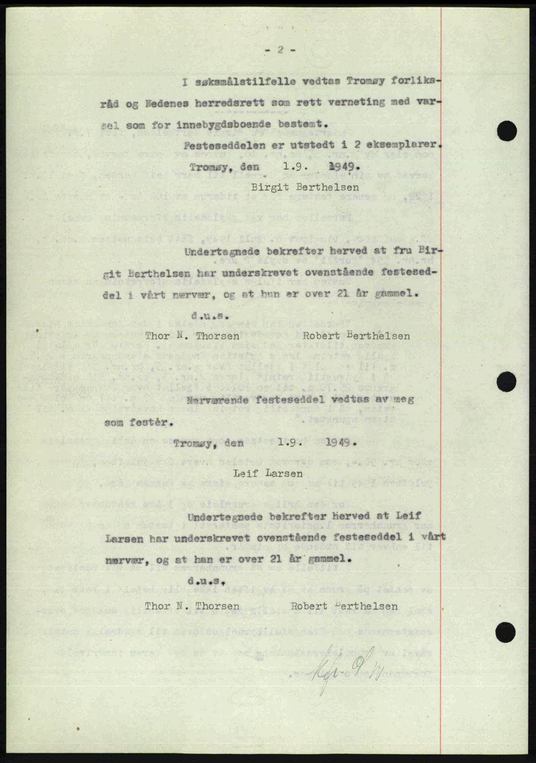 Nedenes sorenskriveri, AV/SAK-1221-0006/G/Gb/Gba/L0061: Pantebok nr. A13, 1949-1949, Dagboknr: 1429/1949
