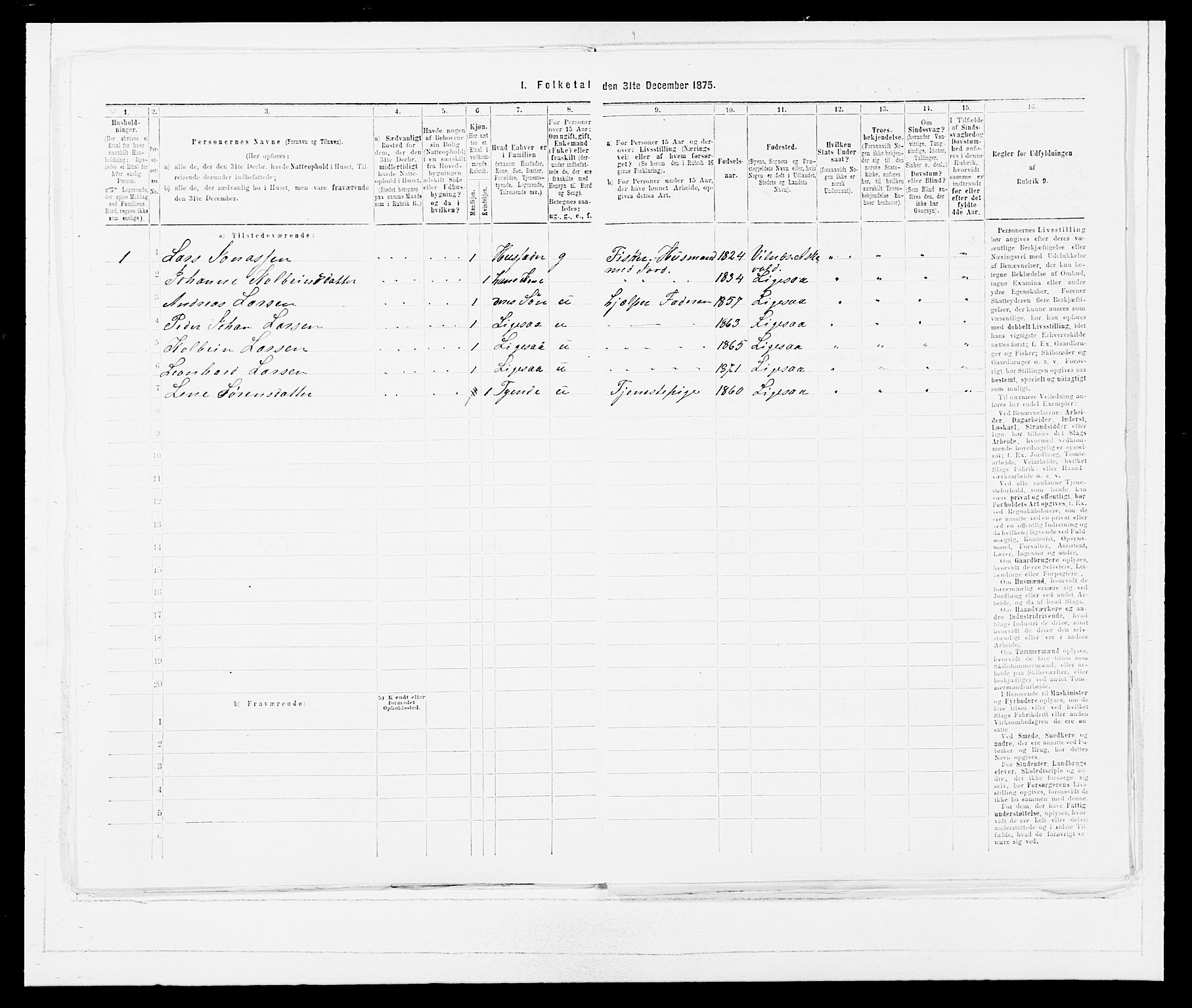 SAB, Folketelling 1875 for 1428P Askvoll prestegjeld, 1875, s. 890