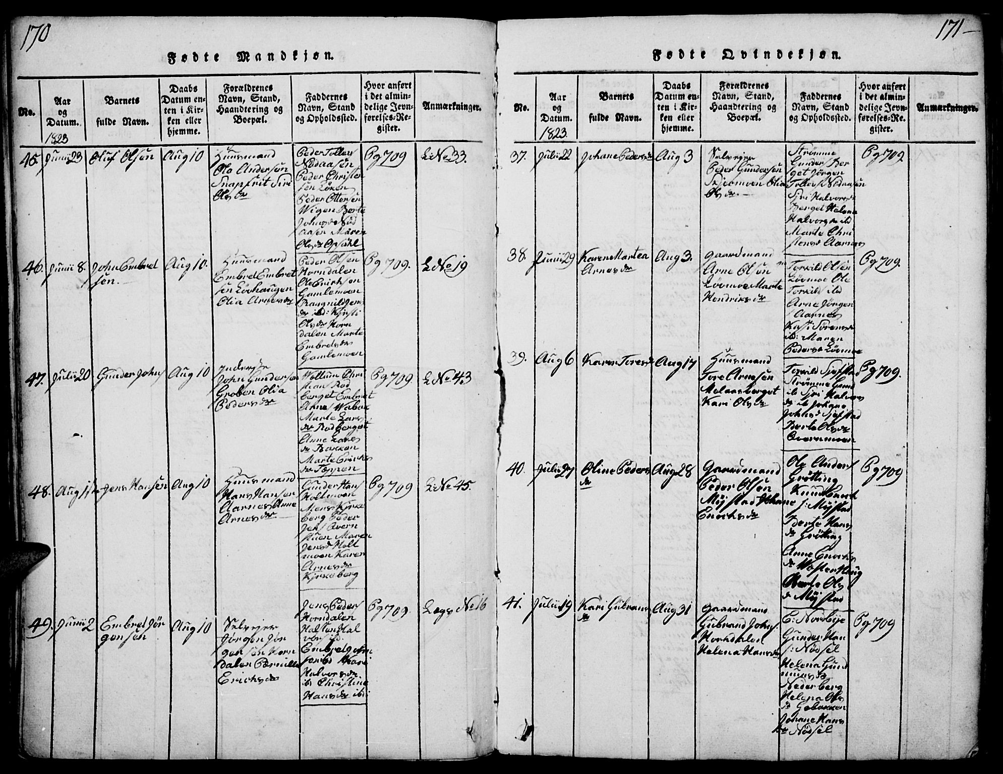Elverum prestekontor, AV/SAH-PREST-044/H/Ha/Haa/L0007: Ministerialbok nr. 7, 1815-1830, s. 170-171