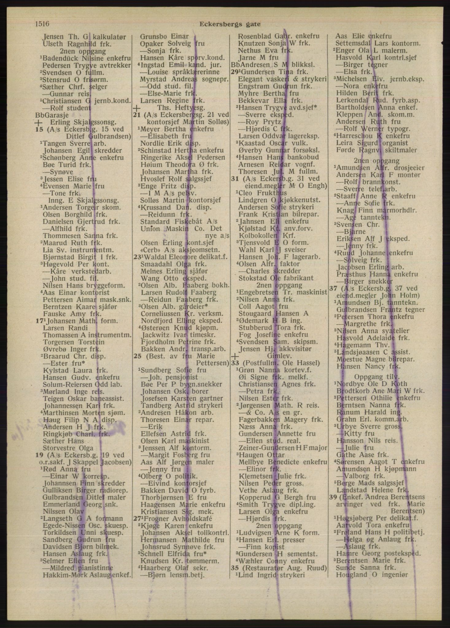 Kristiania/Oslo adressebok, PUBL/-, 1947, s. 1516