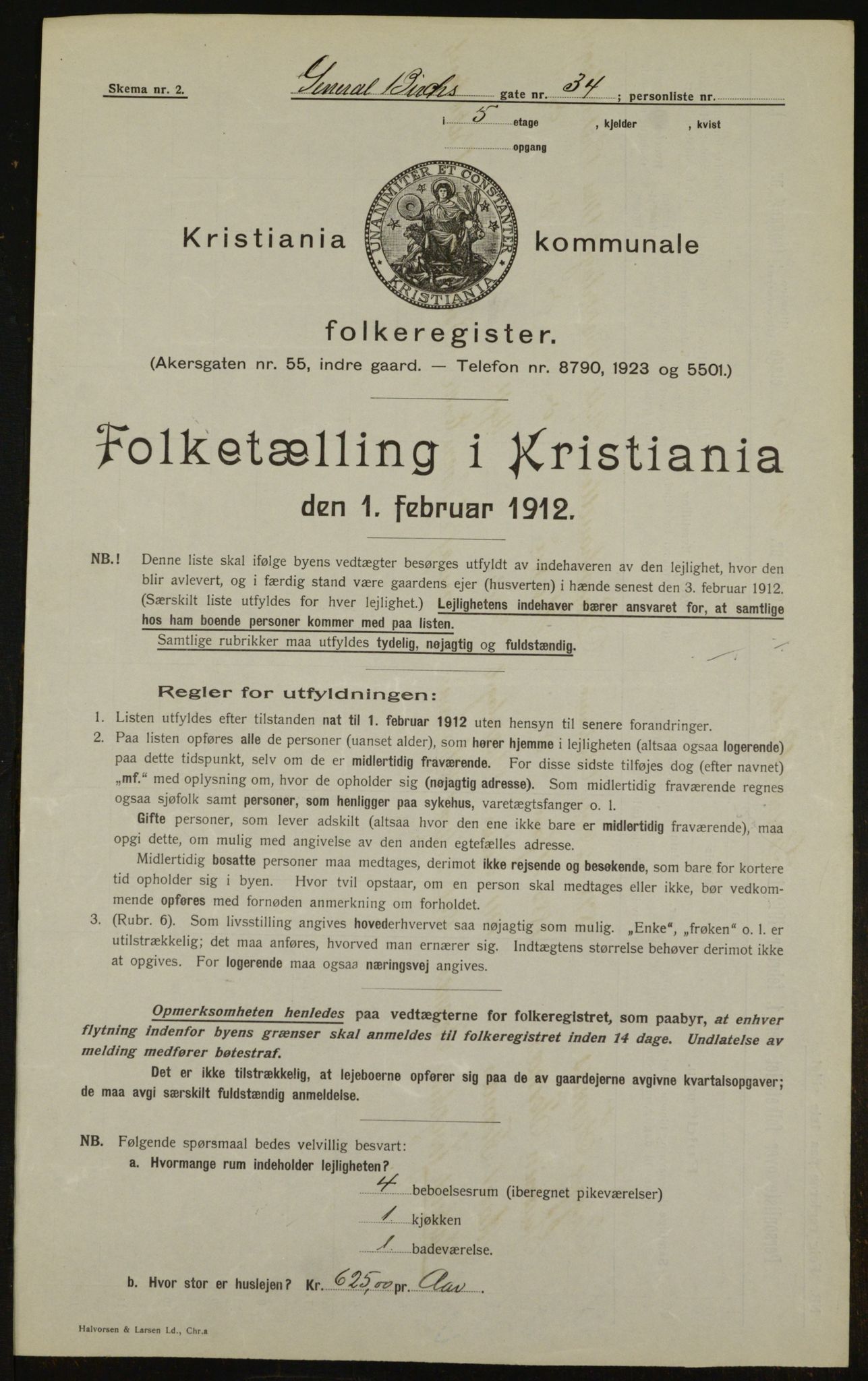 OBA, Kommunal folketelling 1.2.1912 for Kristiania, 1912, s. 28987