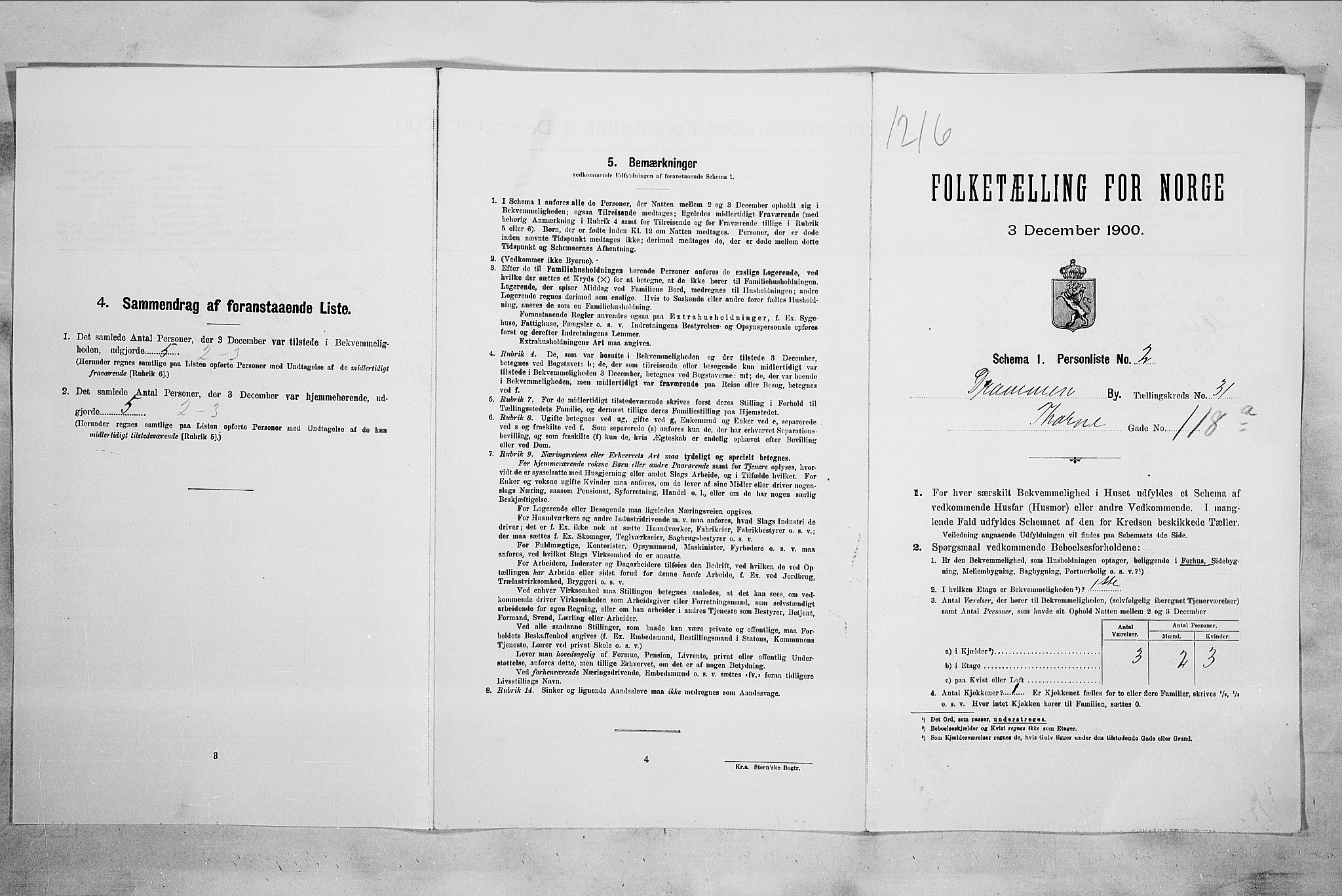 RA, Folketelling 1900 for 0602 Drammen kjøpstad, 1900, s. 4555