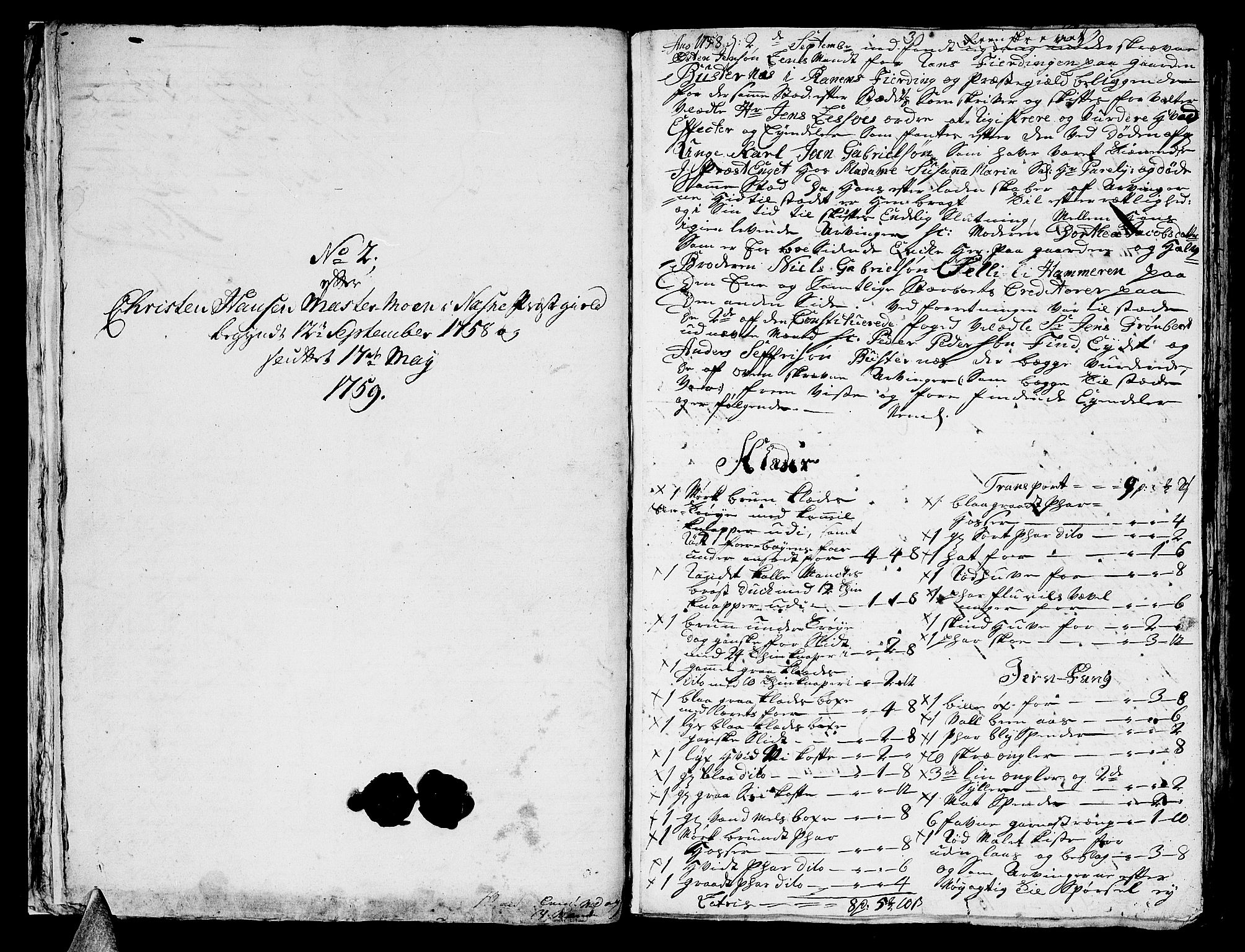 Helgeland sorenskriveri, SAT/A-0004/3/3A/L0044: Konseptprotokoll 29, 1759, s. 29b-30a