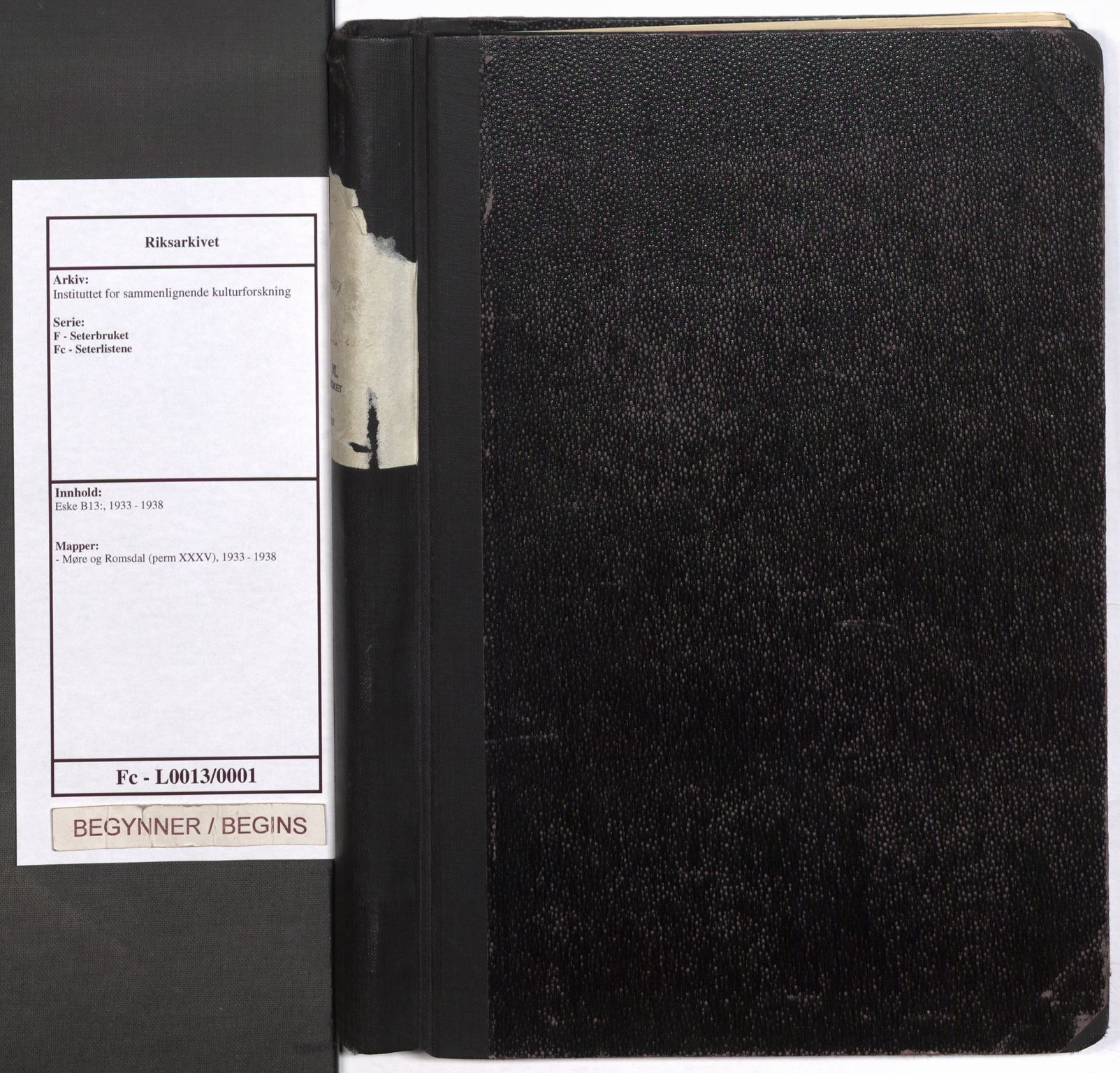 Instituttet for sammenlignende kulturforskning, AV/RA-PA-0424/F/Fc/L0013/0001: Eske B13: / Møre og Romsdal (perm XXXV), 1933-1938