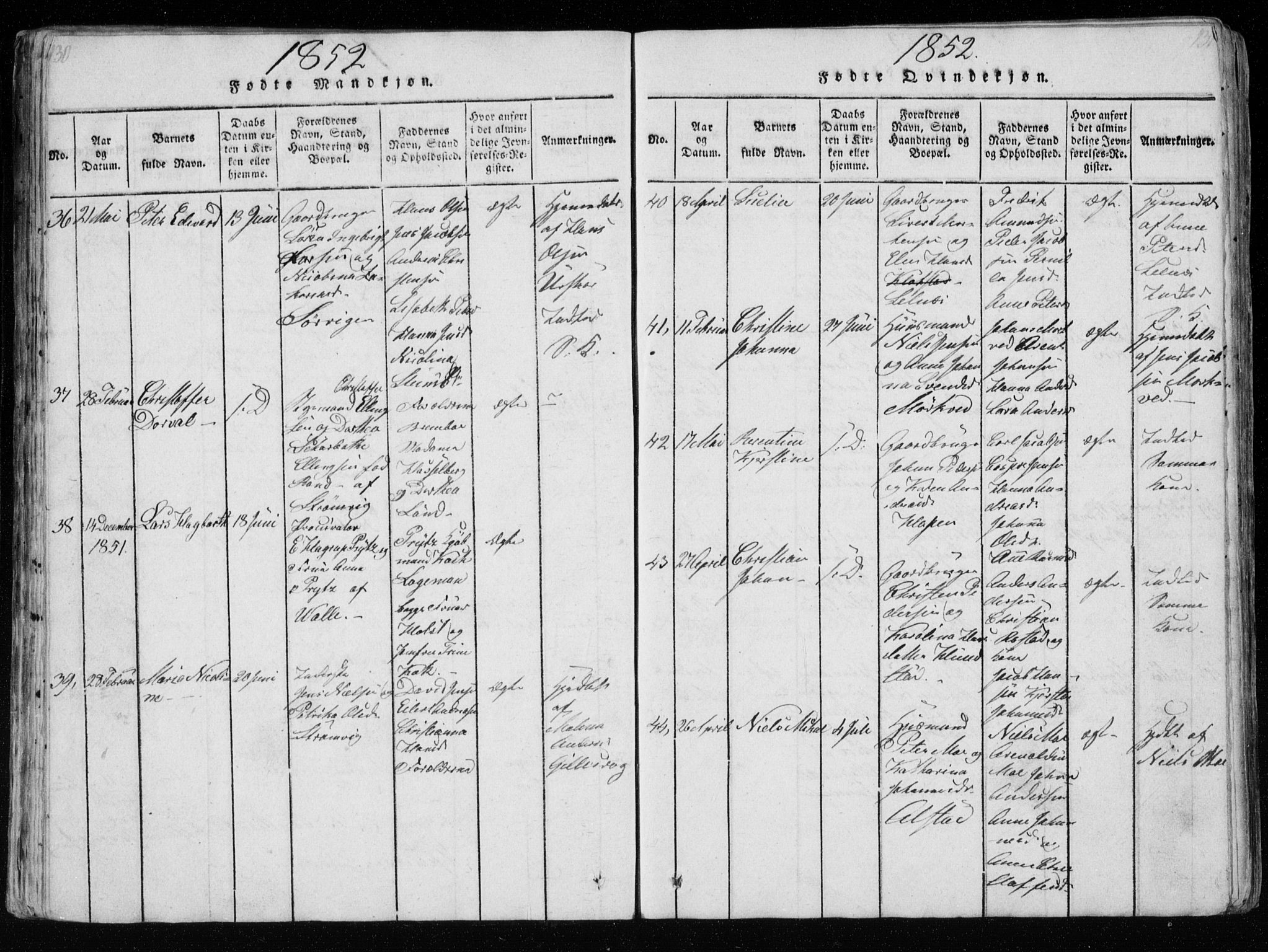 Ministerialprotokoller, klokkerbøker og fødselsregistre - Nordland, AV/SAT-A-1459/801/L0026: Klokkerbok nr. 801C01, 1820-1855, s. 130-131