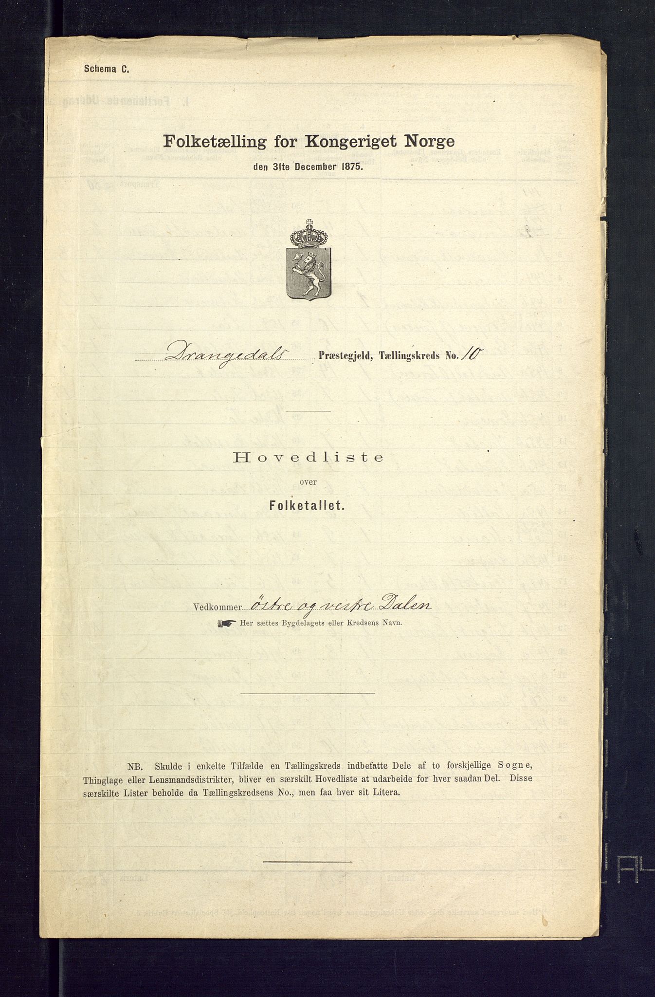 SAKO, Folketelling 1875 for 0817P Drangedal prestegjeld, 1875, s. 41