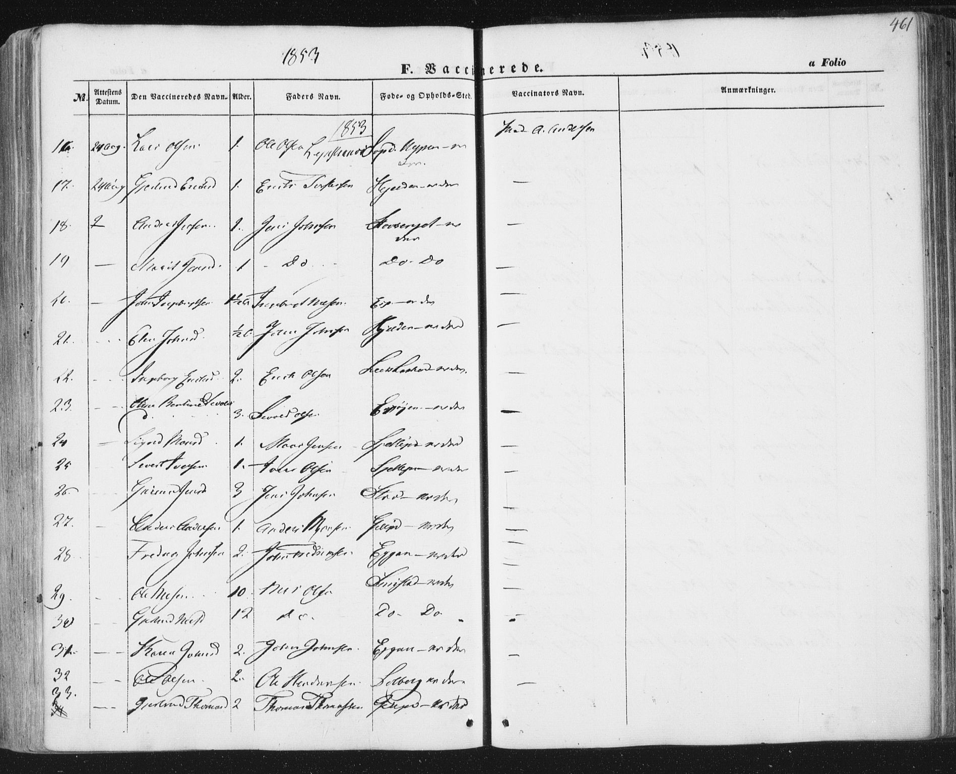Ministerialprotokoller, klokkerbøker og fødselsregistre - Sør-Trøndelag, SAT/A-1456/691/L1076: Ministerialbok nr. 691A08, 1852-1861, s. 461