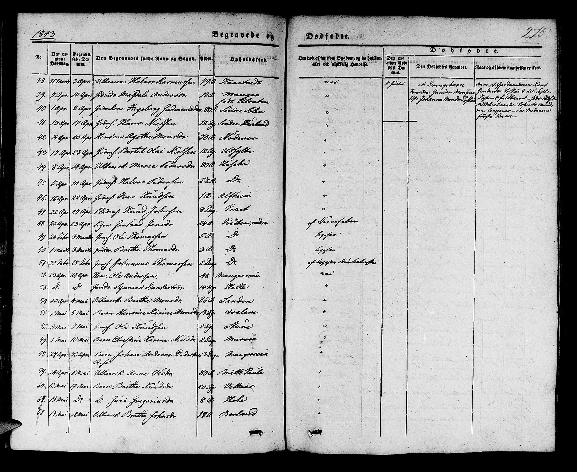 Manger sokneprestembete, AV/SAB-A-76801/H/Haa: Ministerialbok nr. A 5, 1839-1848, s. 275