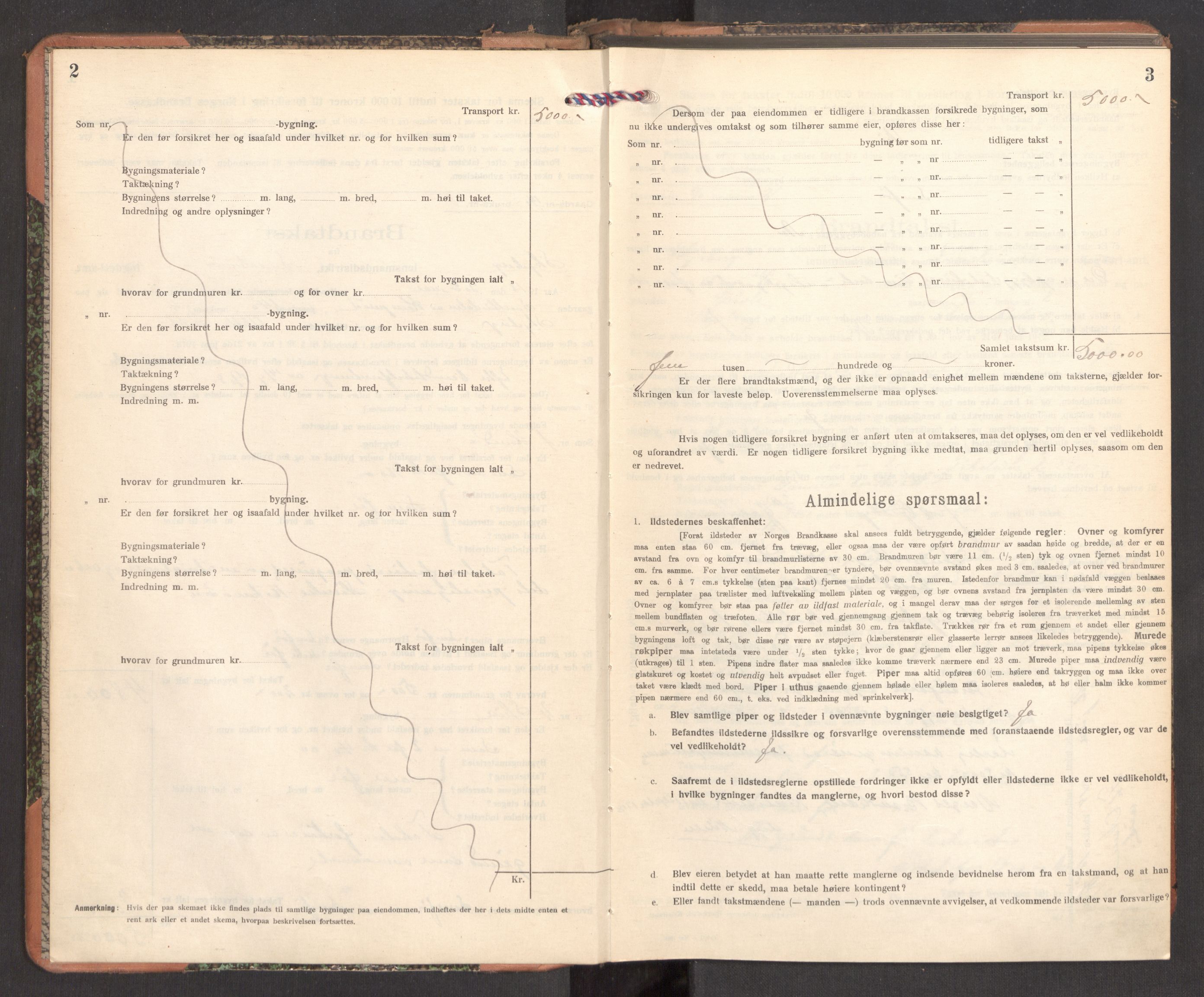 Norges brannkasse, branntakster Skjeberg, AV/SAO-A-11372/F/Fb/L0007: Branntakstprotokoll, 1918-1922
