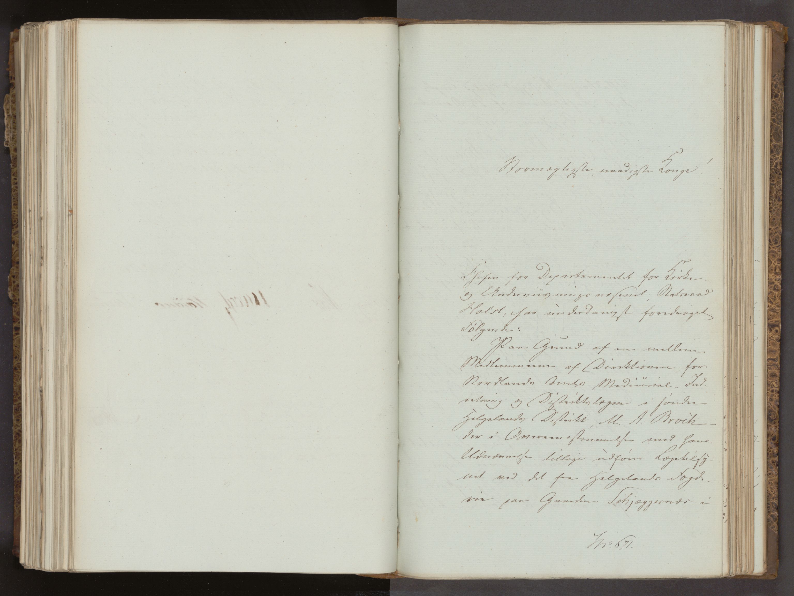 Statsrådsavdelingen i Stockholm, AV/RA-S-1003/D/Da/L0218: Regjeringsinnstillinger nr. 475-715, 1845
