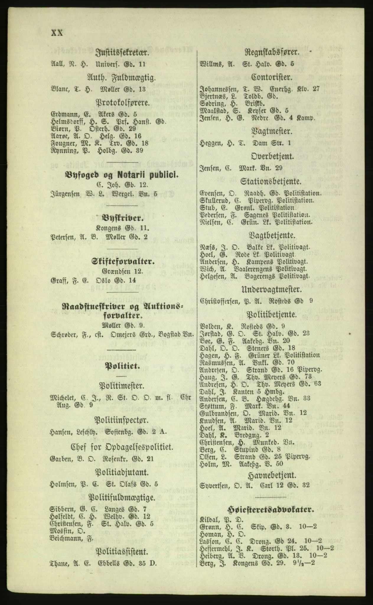 Kristiania/Oslo adressebok, PUBL/-, 1879, s. XX