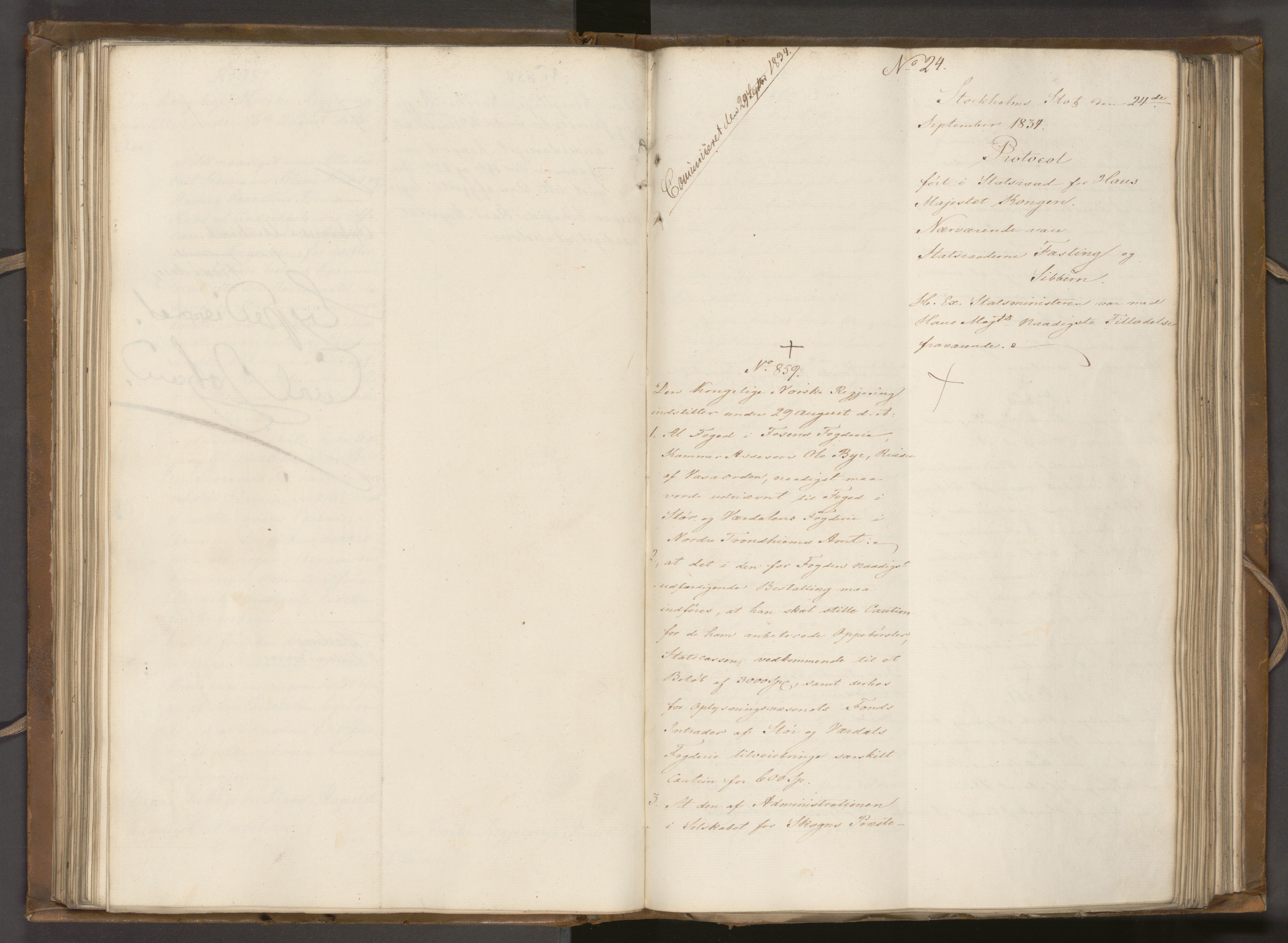 Statsrådssekretariatet, AV/RA-S-1001/A/Ab/L0039: Kgl. res. nr. 551-1179, 2. halvår, 1834