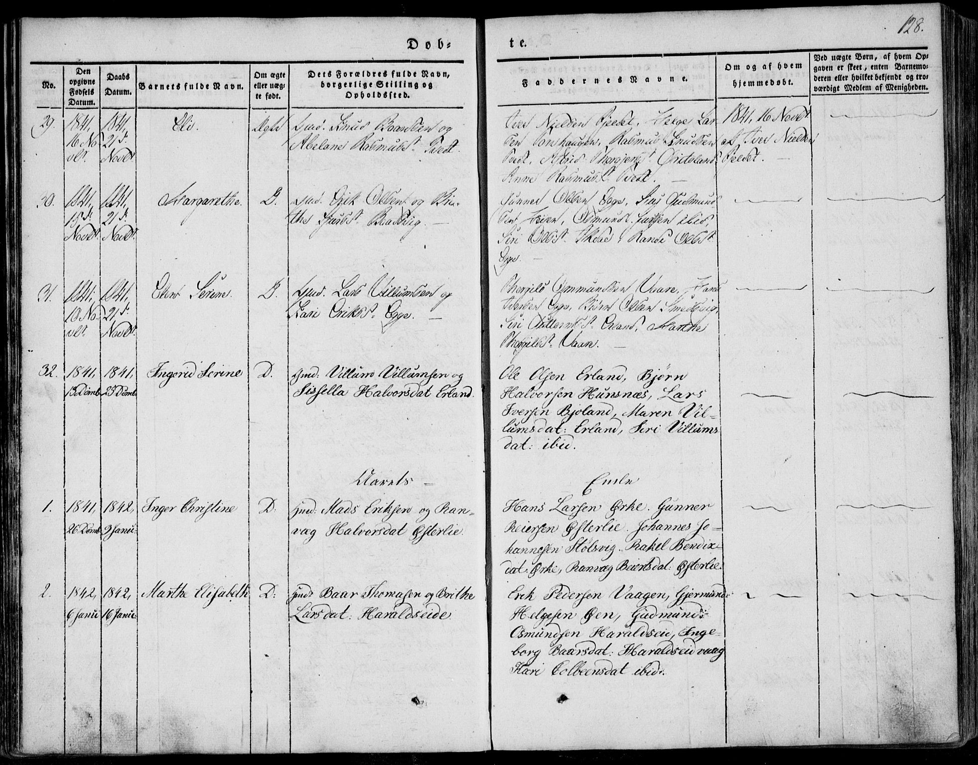 Skjold sokneprestkontor, AV/SAST-A-101847/H/Ha/Haa/L0006: Ministerialbok nr. A 6.1, 1835-1858, s. 128