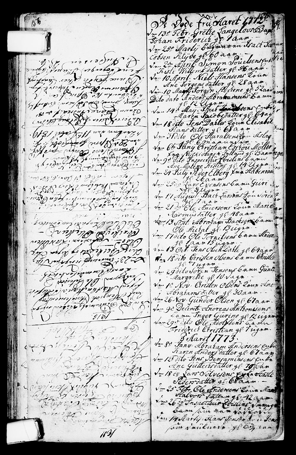 Porsgrunn kirkebøker , AV/SAKO-A-104/G/Ga/L0001: Klokkerbok nr. I 1, 1766-1790, s. 156-157