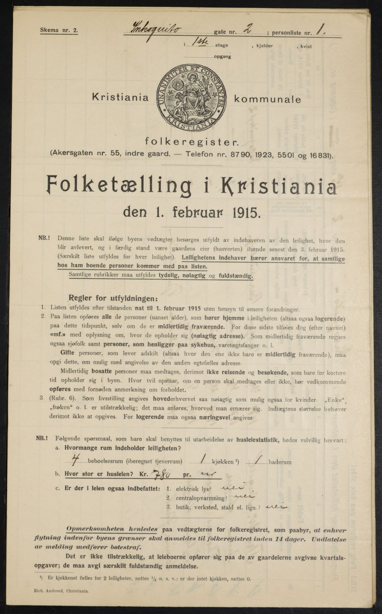 OBA, Kommunal folketelling 1.2.1915 for Kristiania, 1915, s. 43470