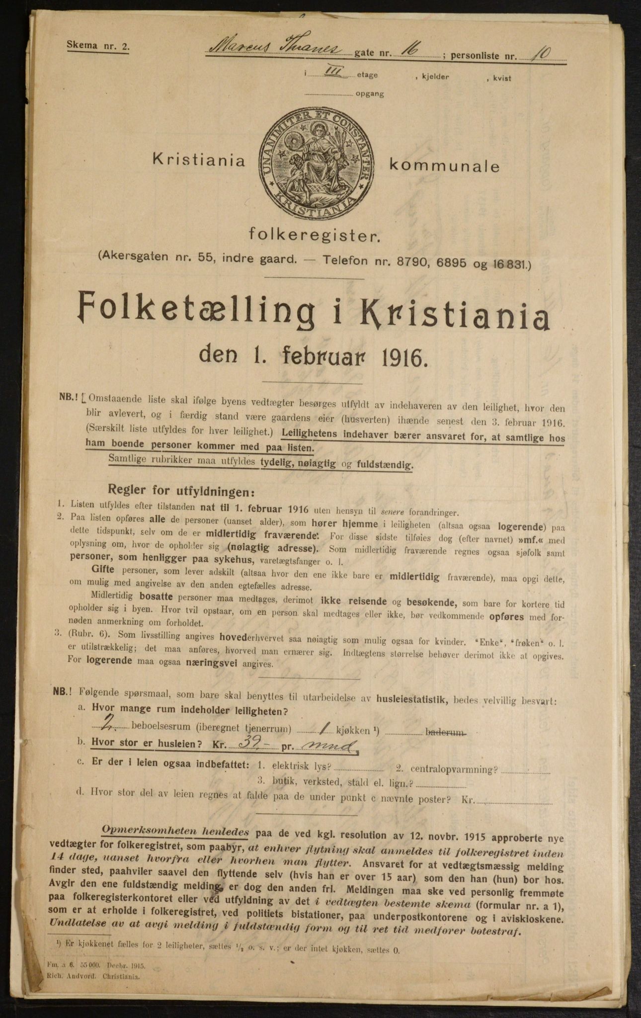 OBA, Kommunal folketelling 1.2.1916 for Kristiania, 1916, s. 61782