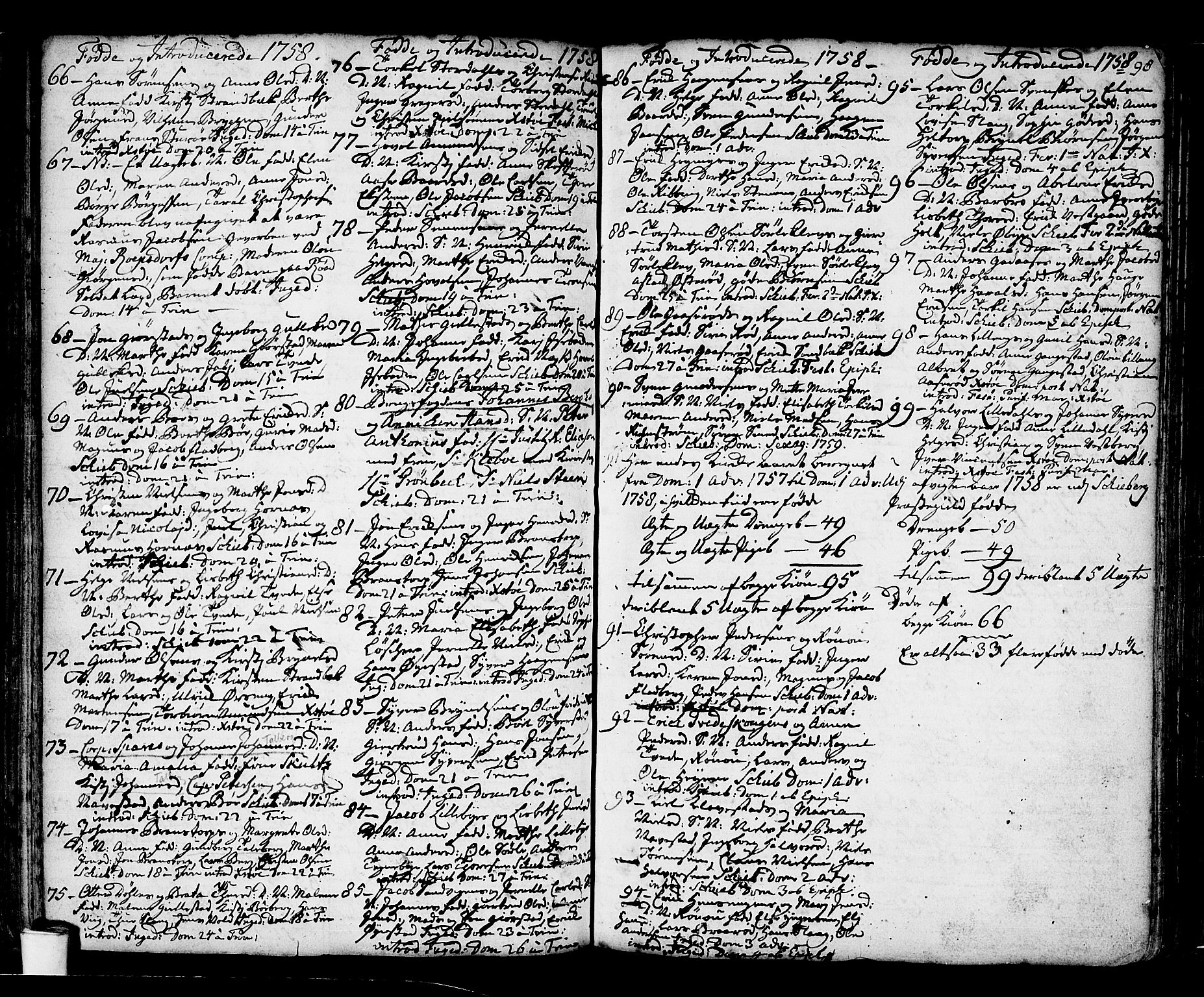 Skjeberg prestekontor Kirkebøker, SAO/A-10923/F/Fa/L0002: Ministerialbok nr. I 2, 1726-1791, s. 98